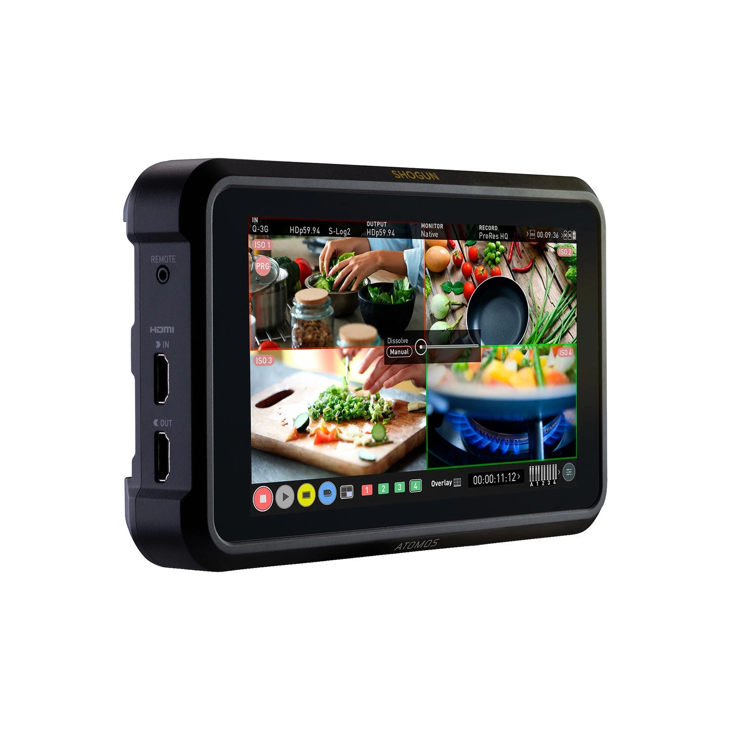 Commutateur moniteur-enregistreur Shogun 7 HDR Pro/Cinema d'Atomos + BATT EXT + lampe LED