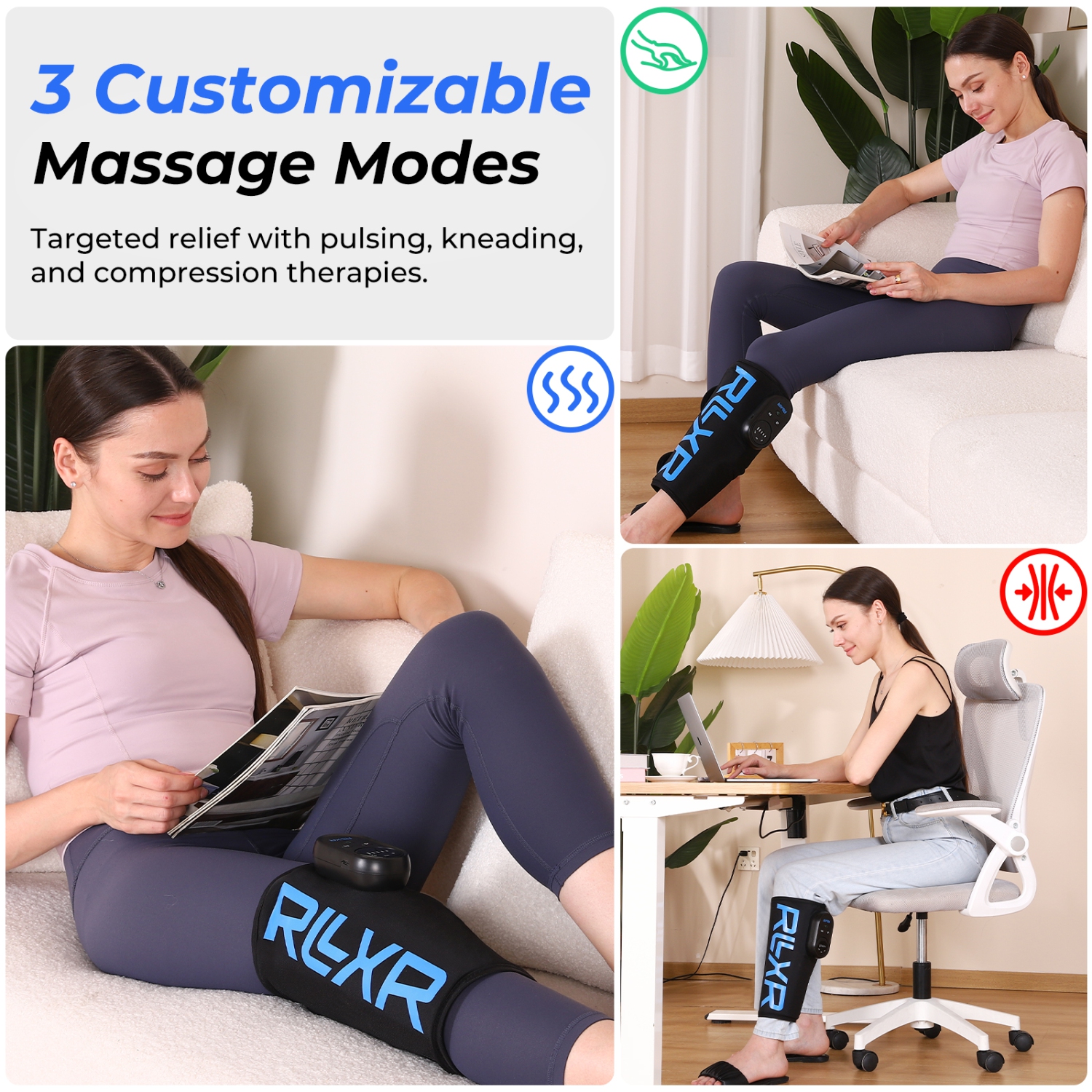 RLXR - Calf Massager with Heat, Cold and Air Compression Therapy