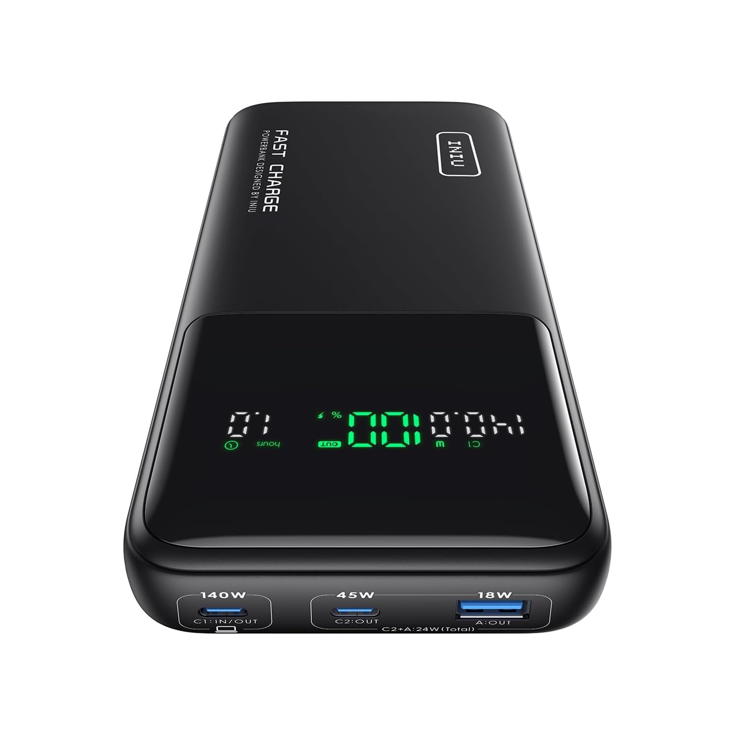 INIU 140W Power Bank, 27000mAh High Capacity Laptop Portable Charger, USB C in&Out Tablet Powerbank, Smart Digital Display Phone Charge for
