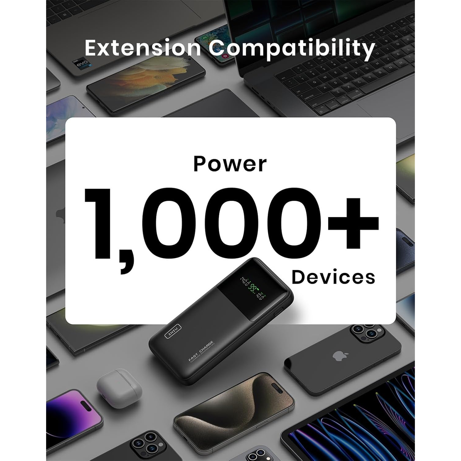 INIU 140W Power Bank, 27000mAh High Capacity Laptop Portable Charger, USB C in&Out Tablet Powerbank, Smart Digital Display Phone Charge for