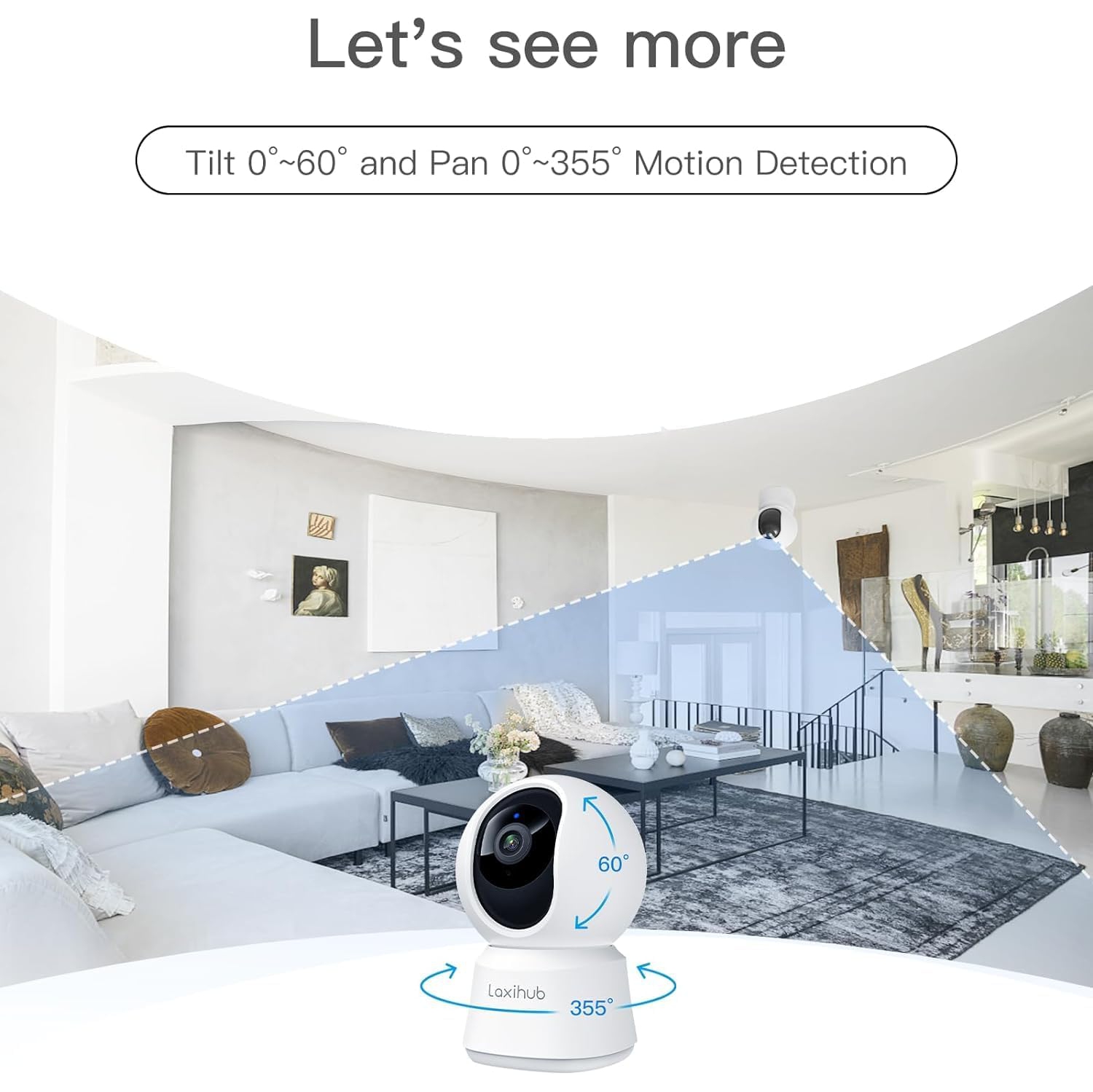 Arenti Laxihub 2K Indoor Security Camera Free Phone App, Works with Alexa - Pack of 2