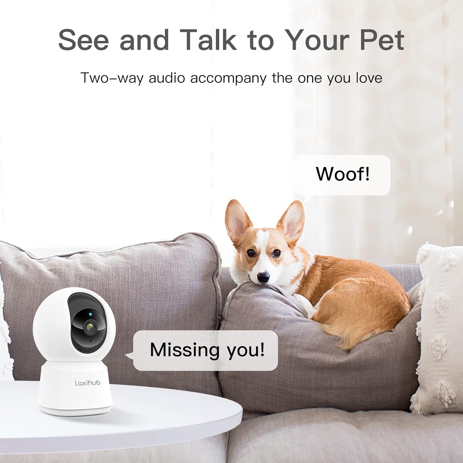 Arenti Laxihub 2K Indoor Security Camera Free Phone App, Works with Alexa - Pack of 2