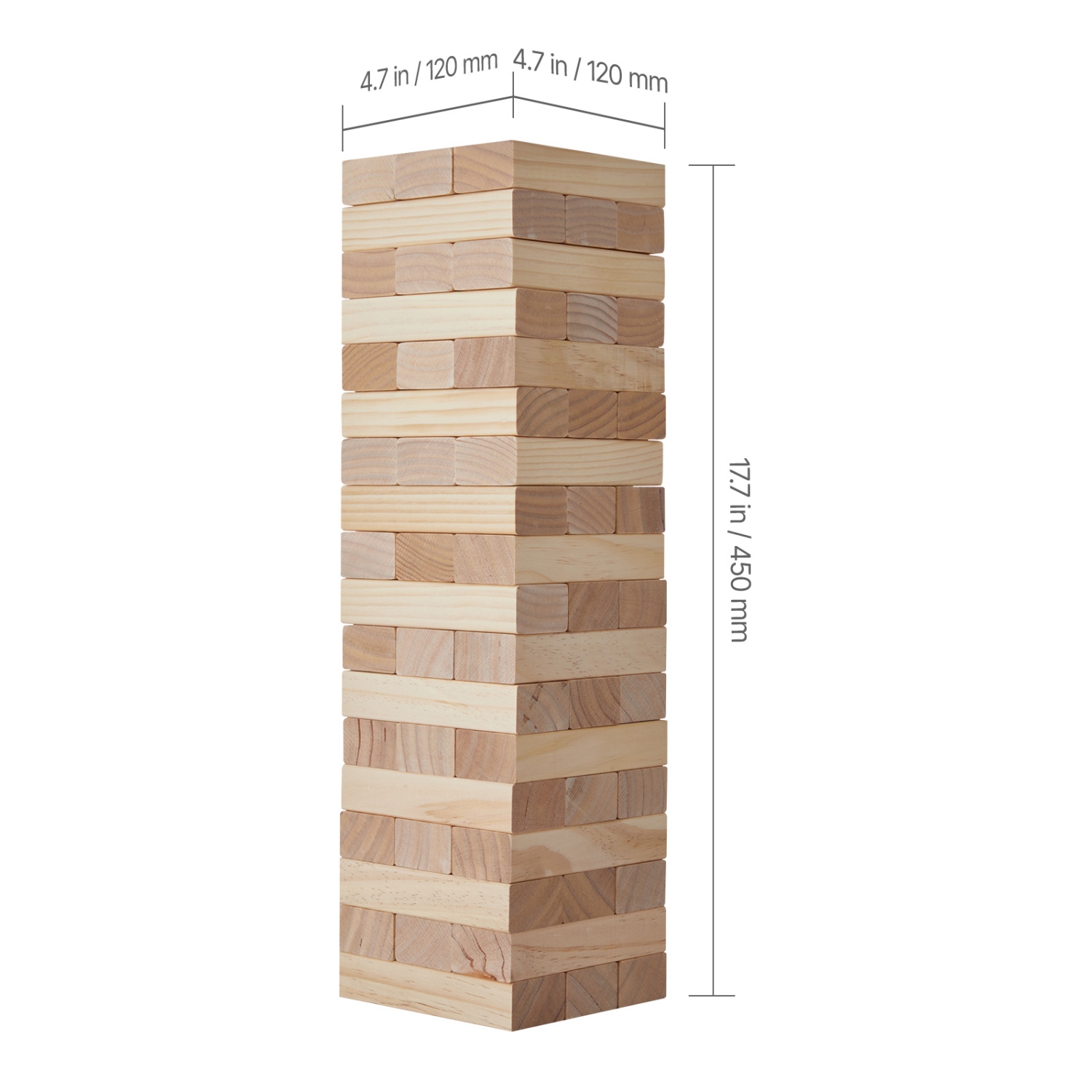 VEVOR Tumbling Timber Toy, 54 Blocks Medium Tumble Tower Blocks Game, Pine Wood Tumbling Tower Game with Carry Bag and Scoreboard, Wooden Stacking