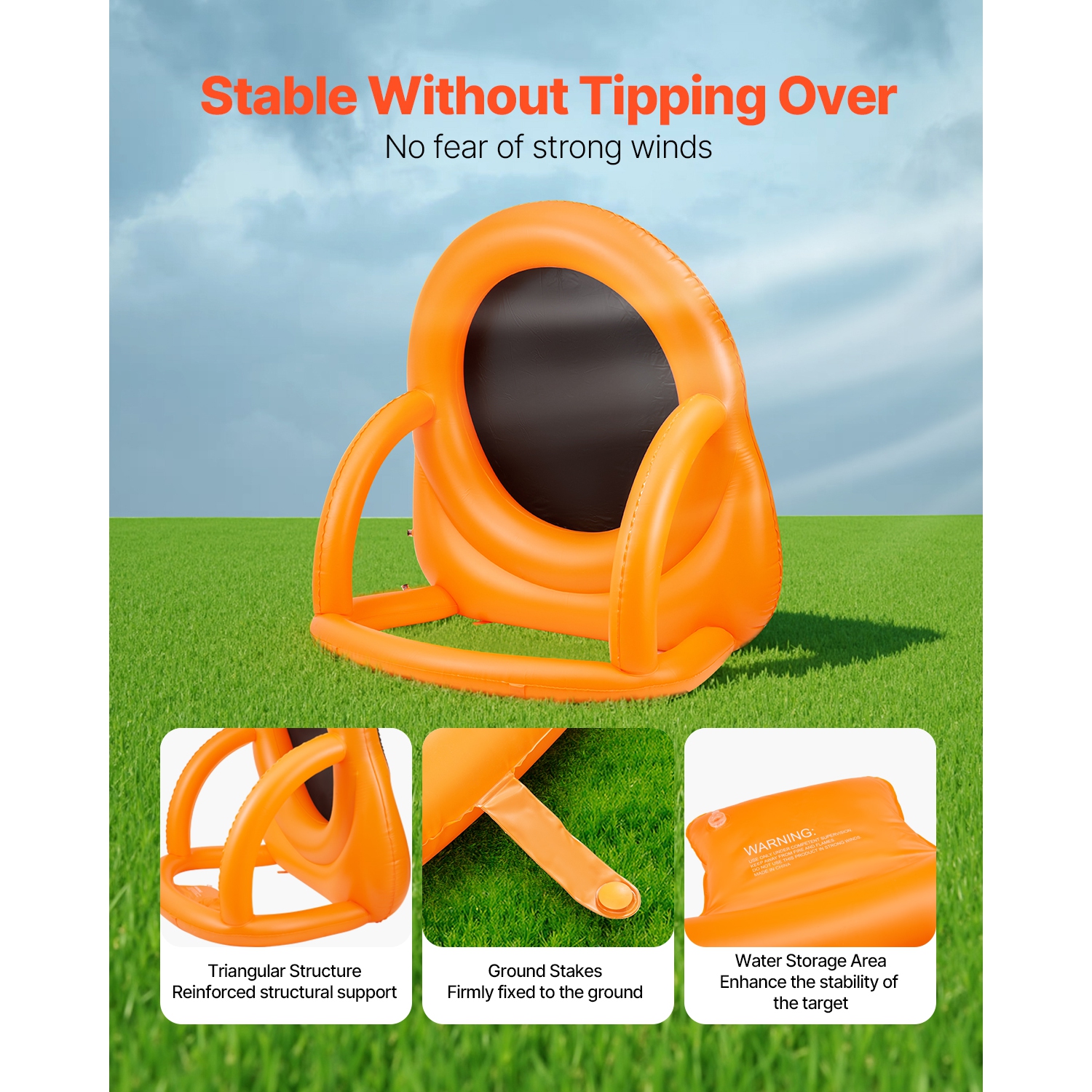 VEVOR Inflatable Soccer Dart Board, over 6 ft High Giant Soccer Dart Board with 4 Kick Balls 6 Darts 6 Axe&Air Pump, 3-Min Setup, Ideal for Giant