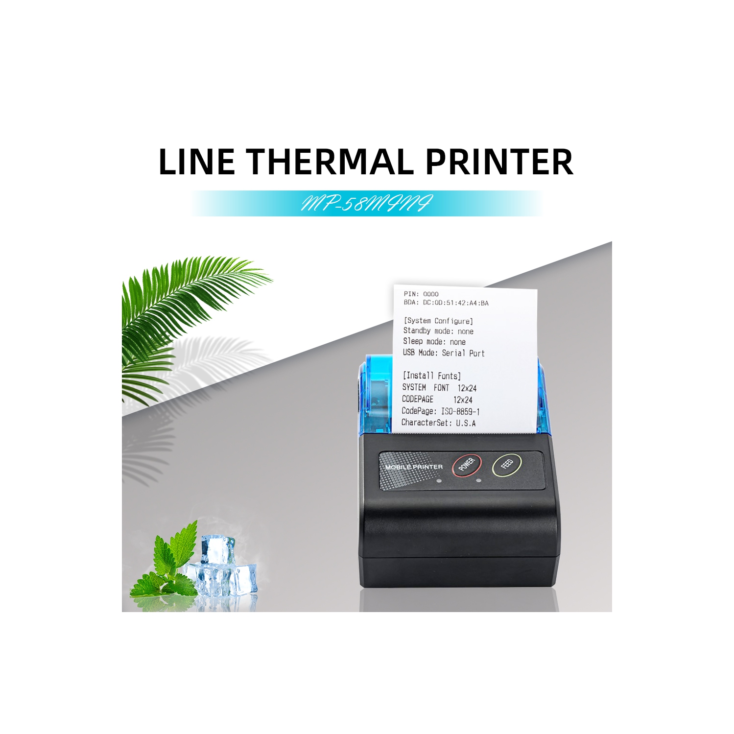 Mini Portable Thermal Printer Wireless Receipt Printer 58mm Ink-free USB BT ESC/POS Windows Android PC Factura Impresora Termica
