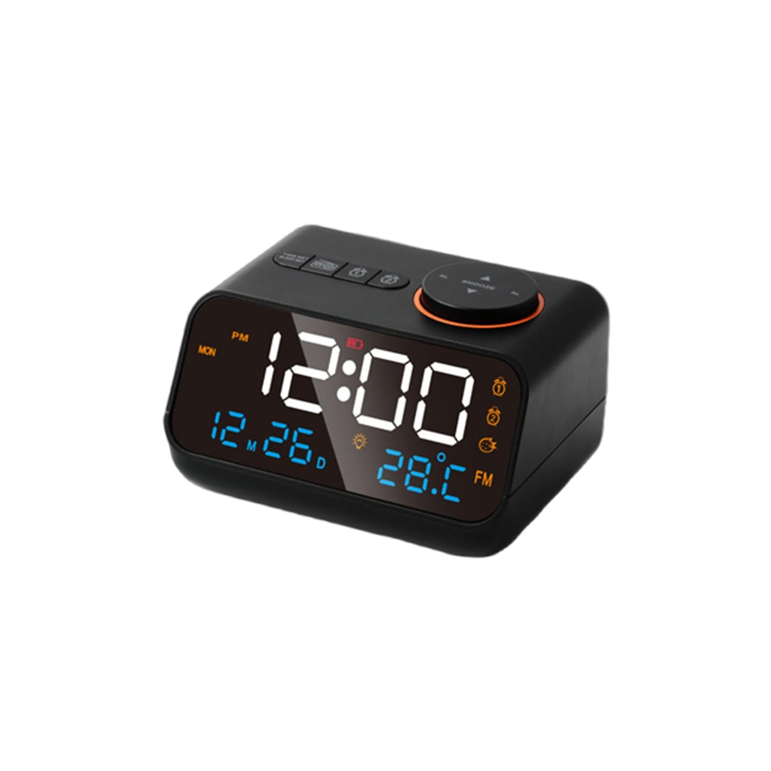 Alarm Clock Radio for Bedroom, Glow Small Digital Clock Radio, USB Ports, Sound Machine, Loud FM Radio Alarm Clock for Adults Seniors