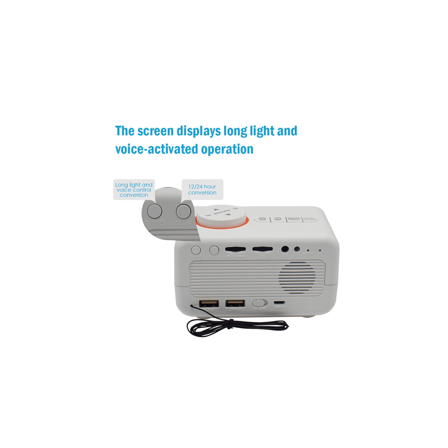 Alarm Clock Radio for Bedroom, Glow Small Digital Clock Radio, USB Ports, Sound Machine, Loud FM Radio Alarm Clock for Adults Seniors