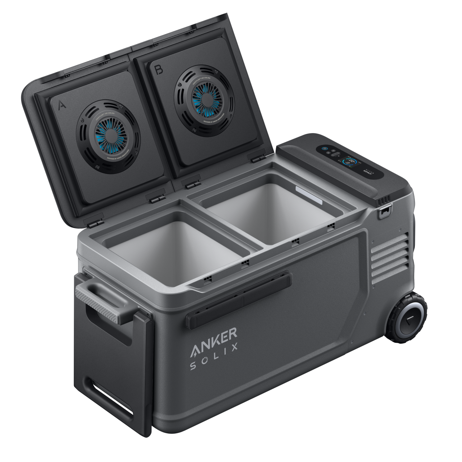 Glacière électrique SOLIX Everfrost 2 d'Anker 58&nbsp;L avec batterie à brancher 288&nbsp;Wh - Gris