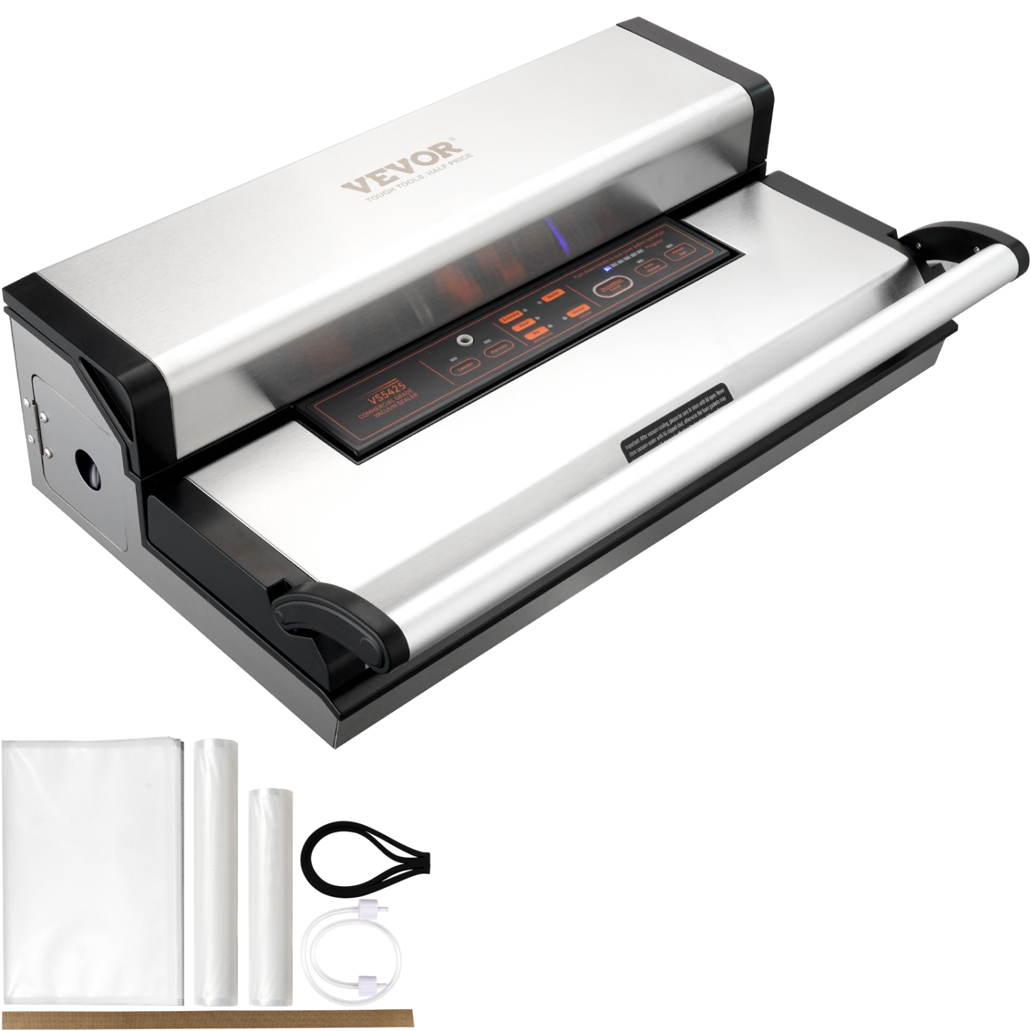 VEVOR 95Kpa Vacuum Sealer Machine, 350W Powerful Dual Pump and Dual Sealing, Dry and Moist Food Storage, Automatic and Manual,with Built-in Cutter,