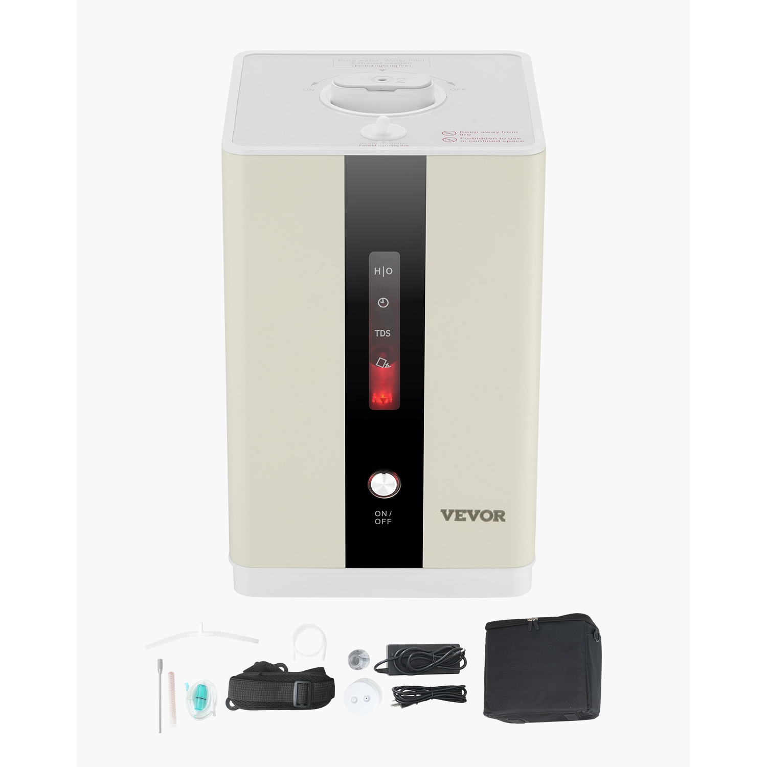 Inhalateur d'hydrogène de haute pureté VEVOR 99,99%, 225&nbsp;ml/min séparé par HO Inhalateur d'oxygène d'hydrogène à deux ports, générateur d'eau