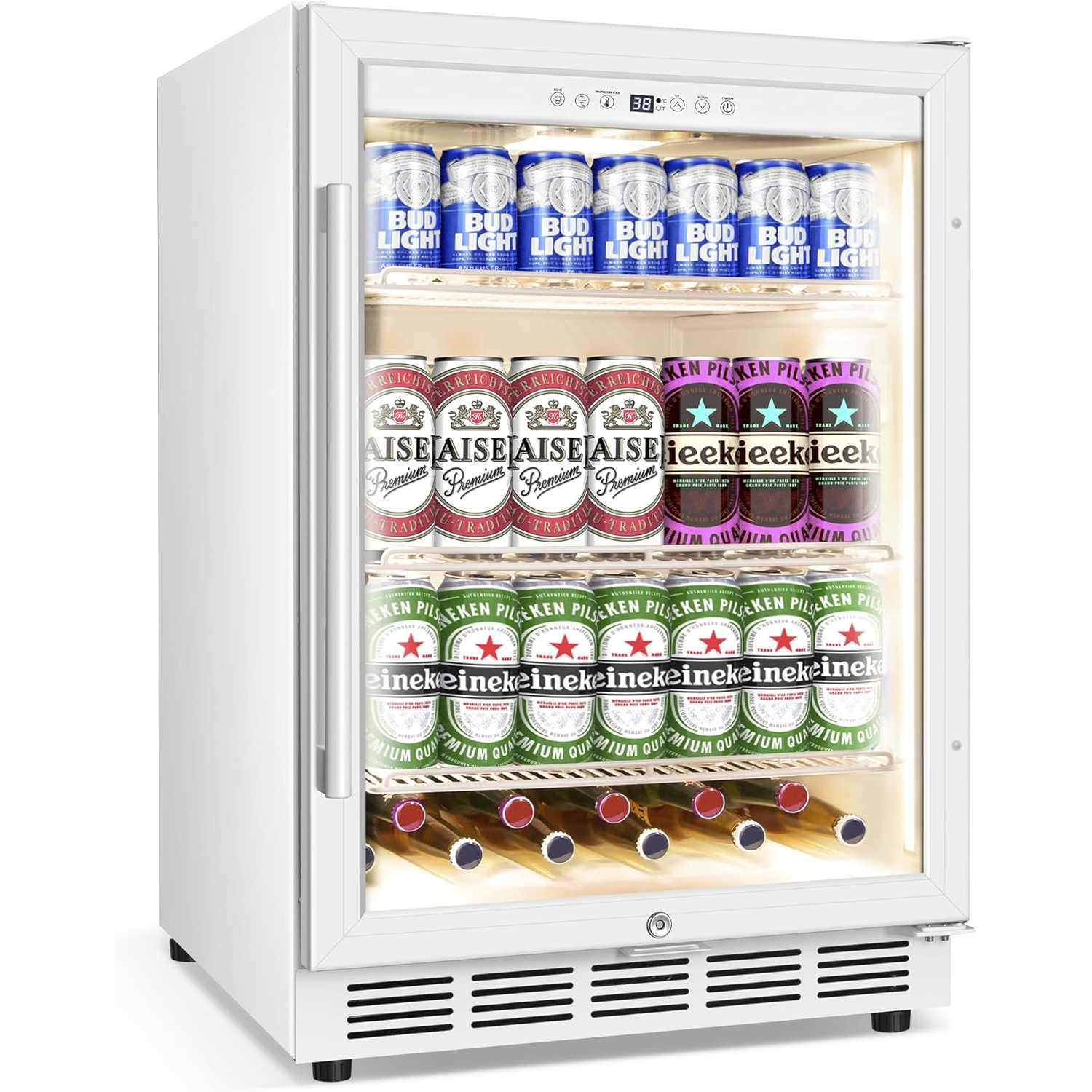 Velieta Beverage Refrigerator 24 Inch Drink Fridge Beer Fridge 150 Cans Beverage Cooler Under Counter Refrigerator Drink Cooler Undercounter Outdoor