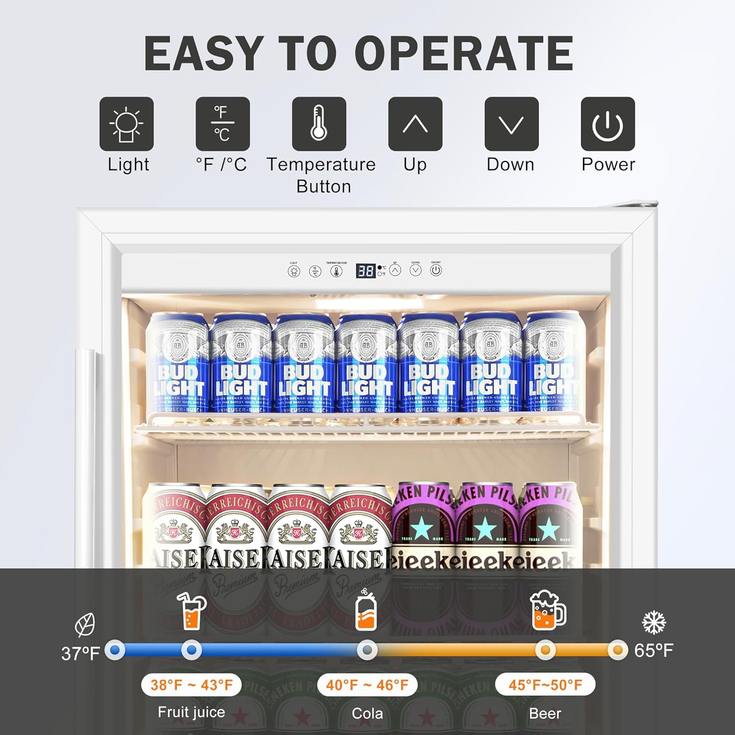 Velieta Beverage Refrigerator 24 Inch Drink Fridge Beer Fridge 150 Cans Beverage Cooler Under Counter Refrigerator Drink Cooler Undercounter Outdoor