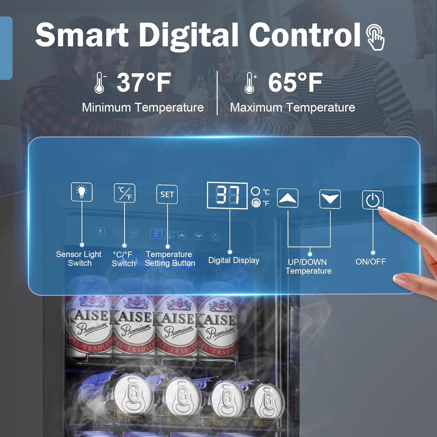 Beverage Refrigerator Cooler 15 Inch 130 Cans Under Counter Refrigerator Beer Fridge w/ Glass Door Adjustable Shelve & LED Light Bulit-in Soda Fridge