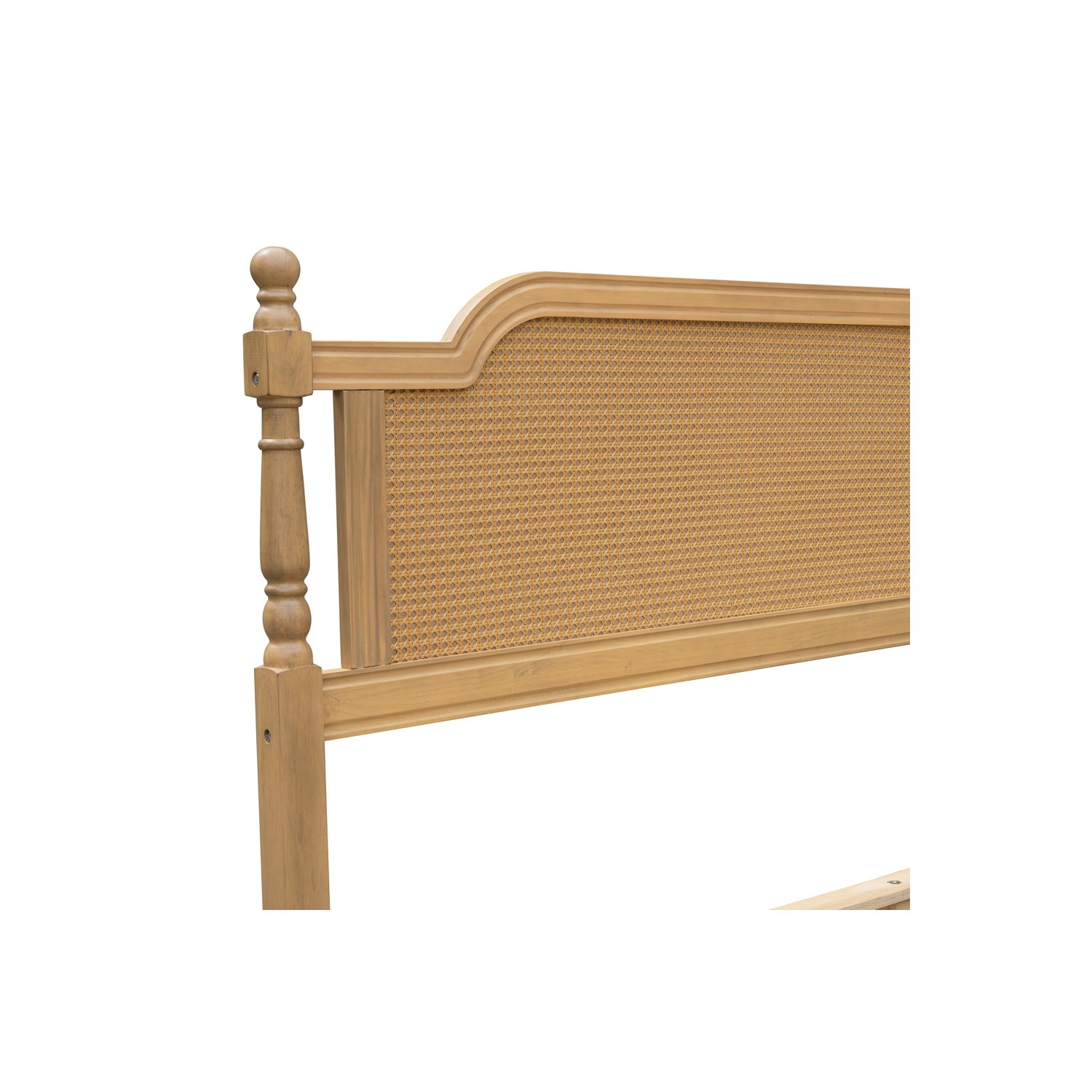 Kepooman Traditional Style Rattan King Size Bed Frame - Antique Walnut