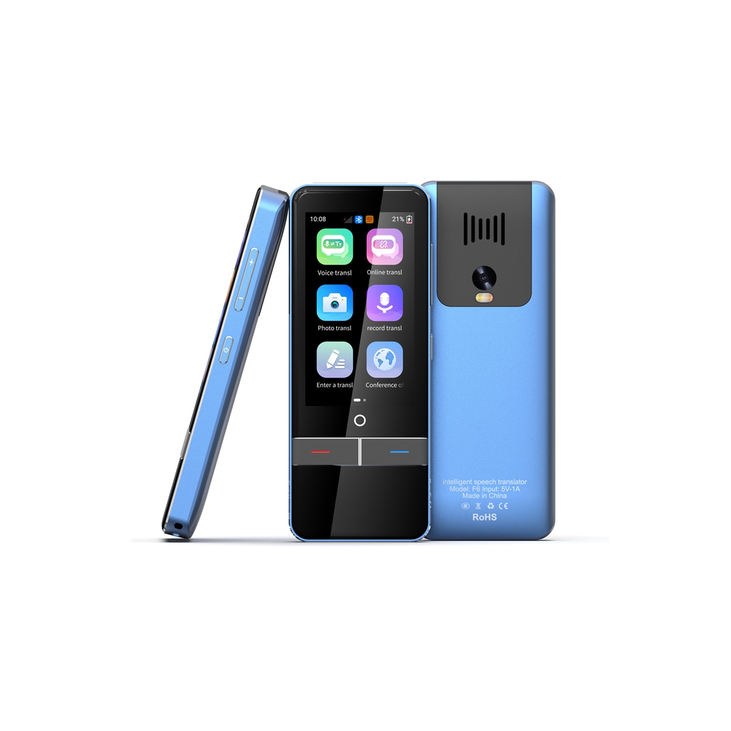 Accurate offline translator, intelligent voice translator, recording translation pen, oral training - F6 blue 3 inches 139 languages ​​online + 18