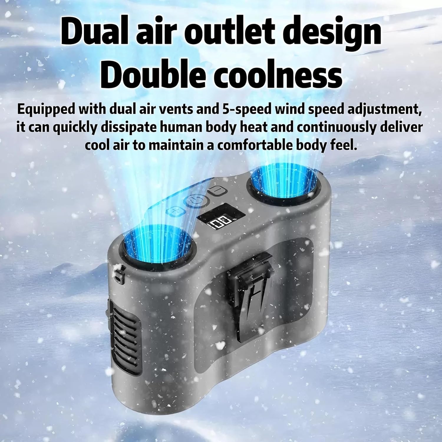 25 nouveau ventilateur suspendu à la taille, ventilateur de camping de longue durée, site de construction à vent élevé mini ventilateur portatif à la