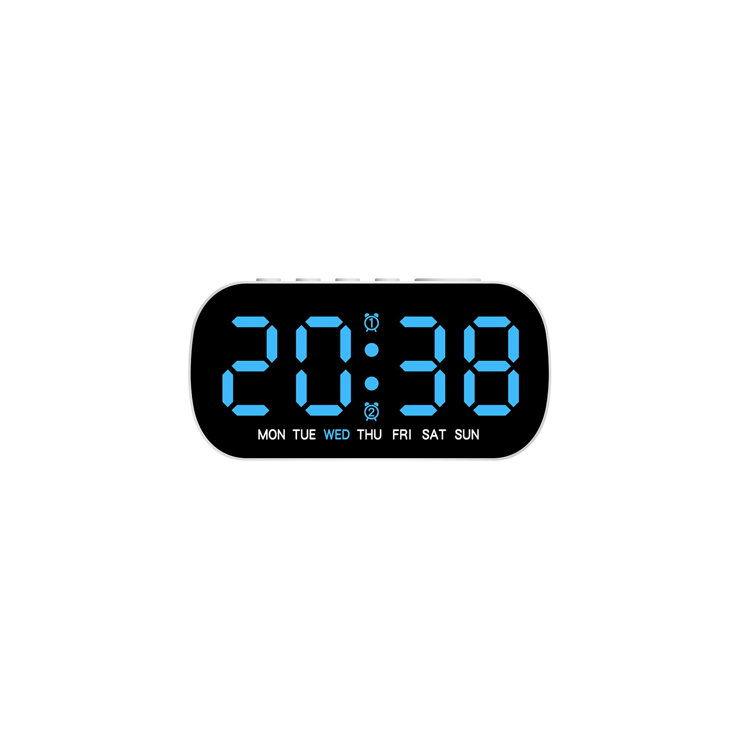 Horloge électronique très populaire, réveil multifonction simple, horloge numérique LED, deux ensembles de réveille-matin avec date - bleu