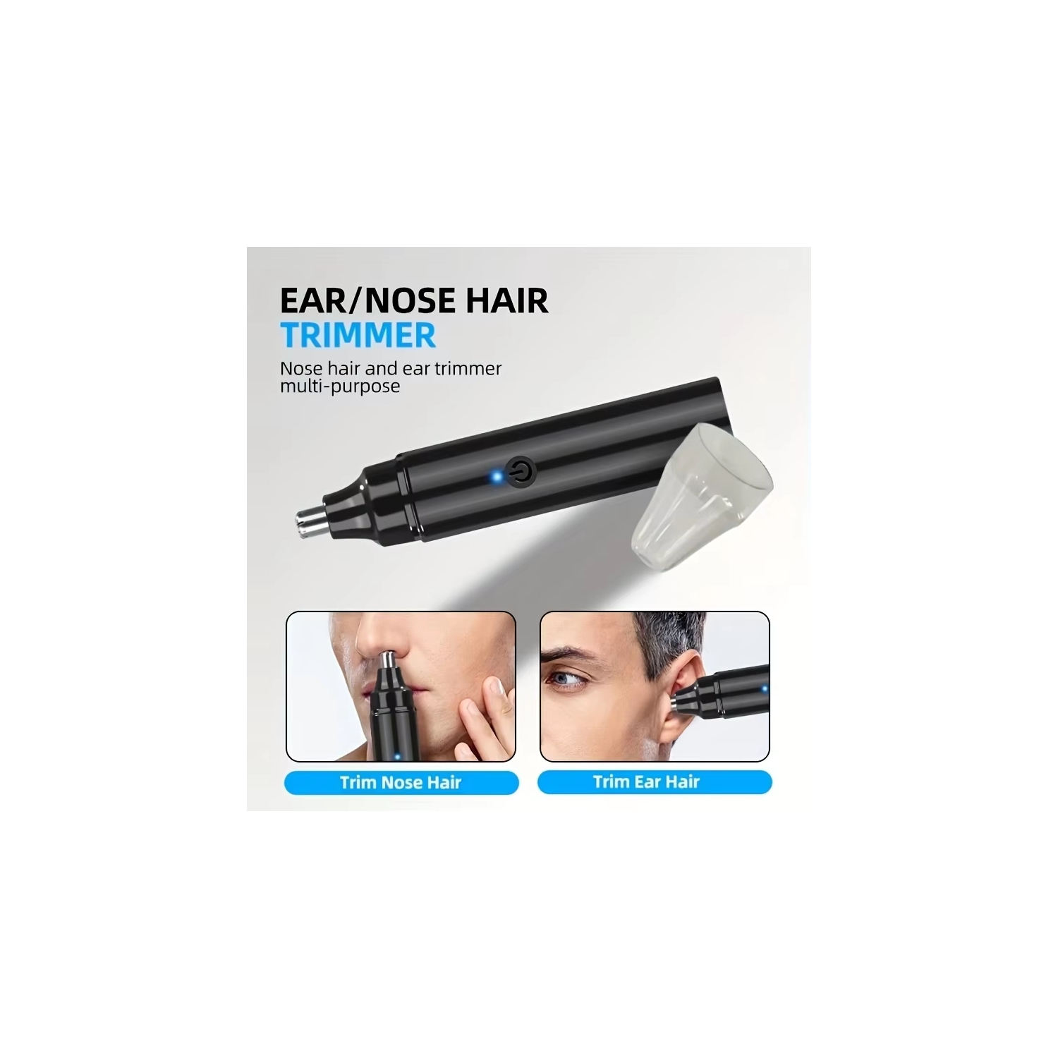 Hot sale electric nose hair trimmer, rechargeable nose hair scissors and eyebrow trimmer, nose hair tool for men and women - high-end silver [digital