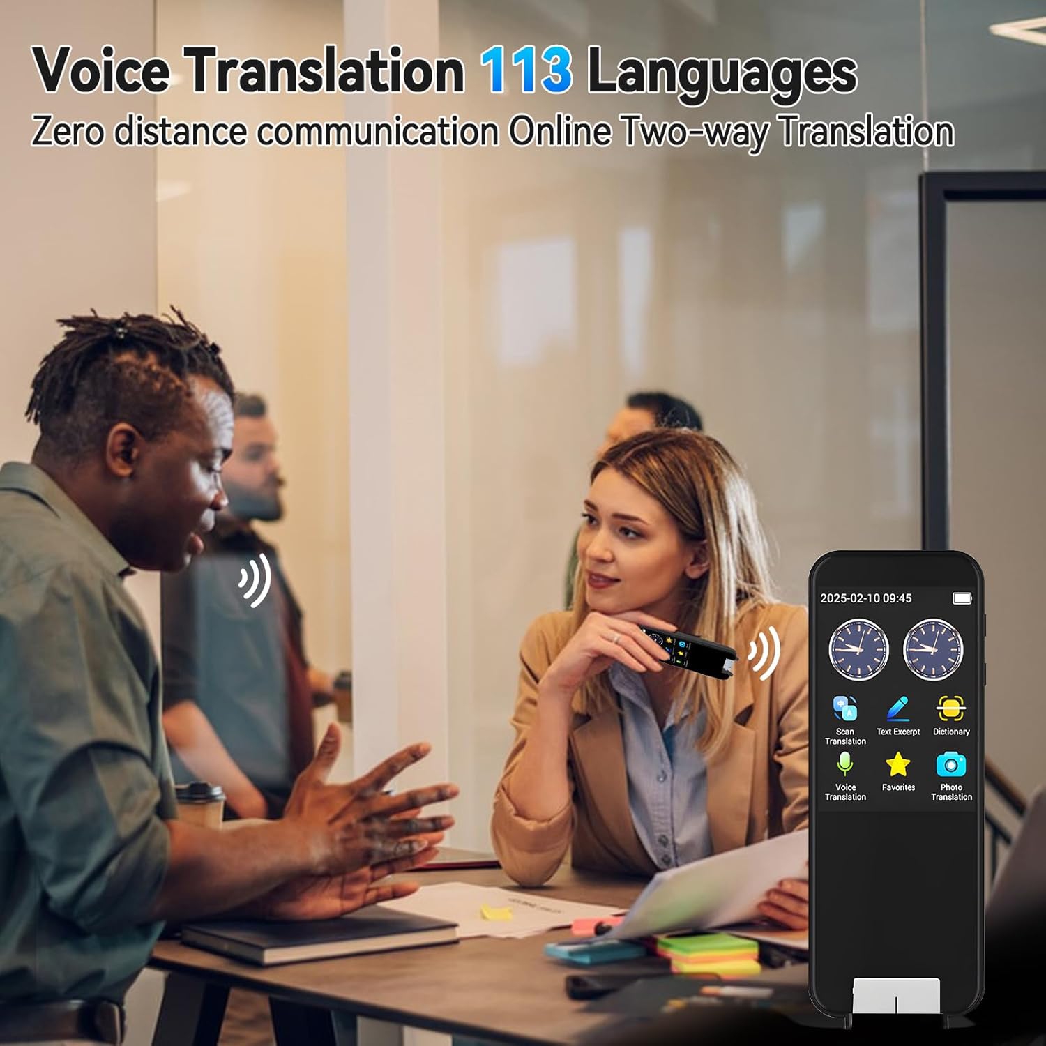 Traducteur de 113 langues grand écran, stylo de lecture de périphérique, caméra d'interprétation simultanée machine de traduction de numérisation