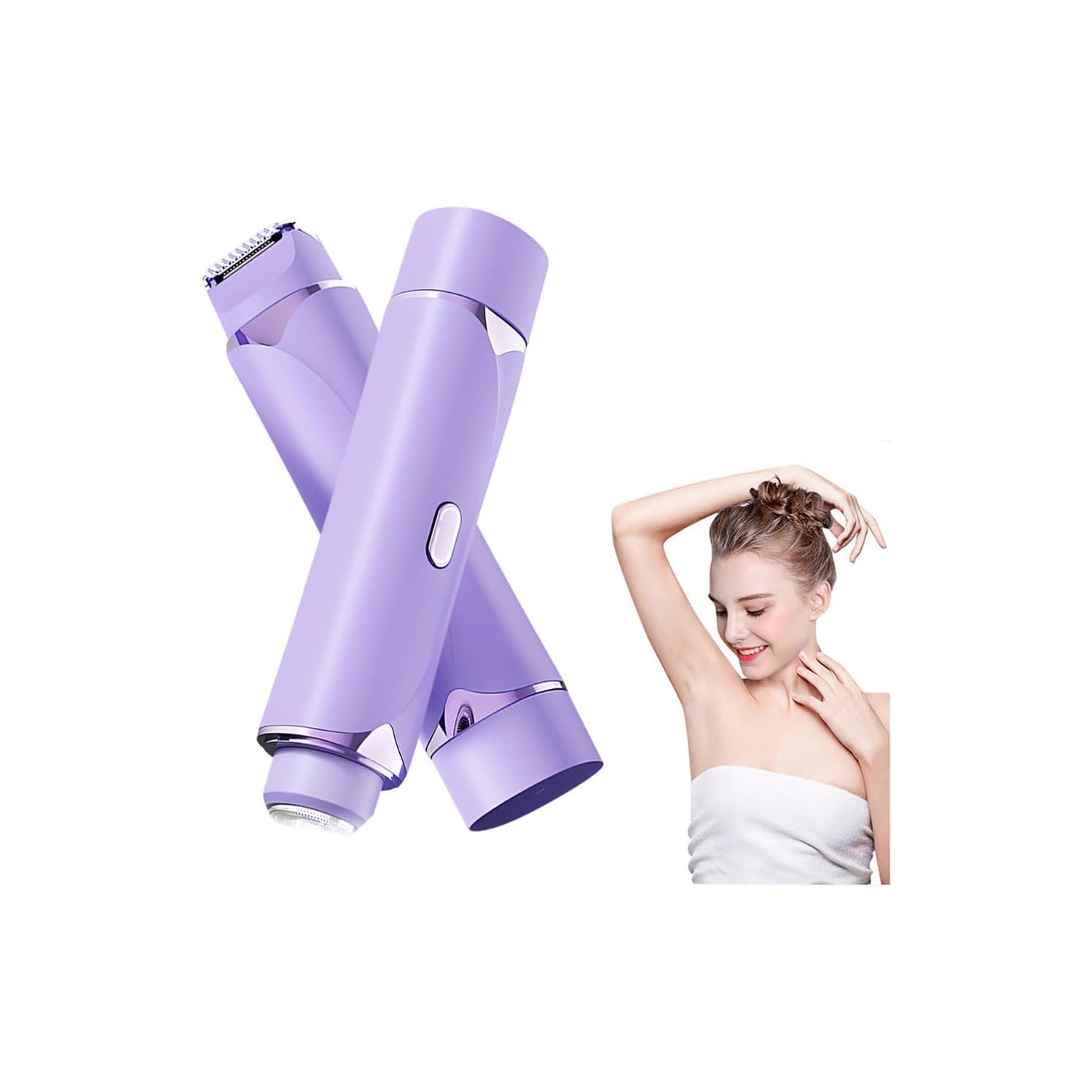 Rasoir électrique pour femmes,Rasoir pour femme à deux têtes,Tondeuse bikini rechargeable pour femmes,Tondeuse pour le corps,Épilation à sec ou