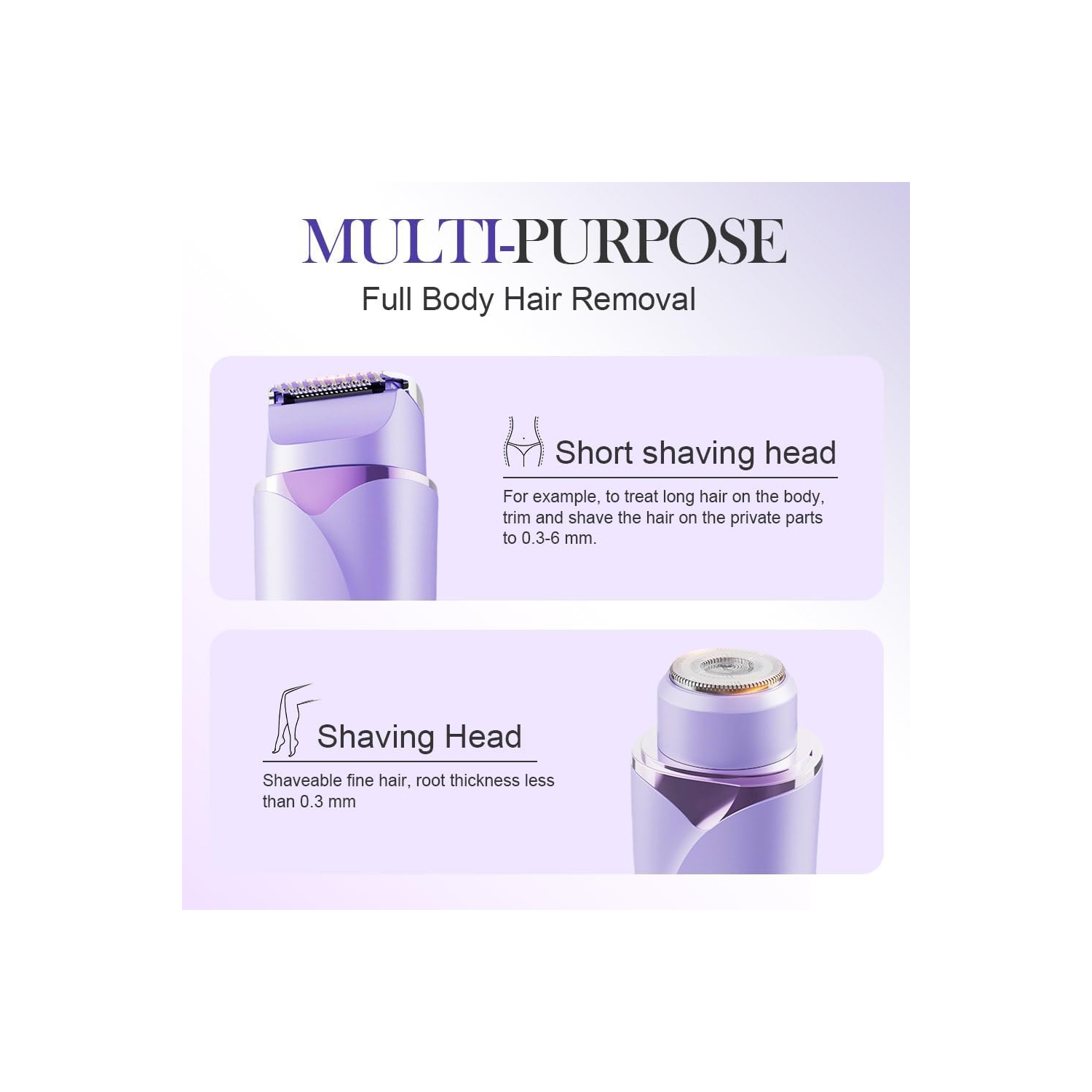 Rasoir électrique pour femmes,Rasoir pour femme à deux têtes,Tondeuse bikini rechargeable pour femmes,Tondeuse pour le corps,Épilation à sec ou