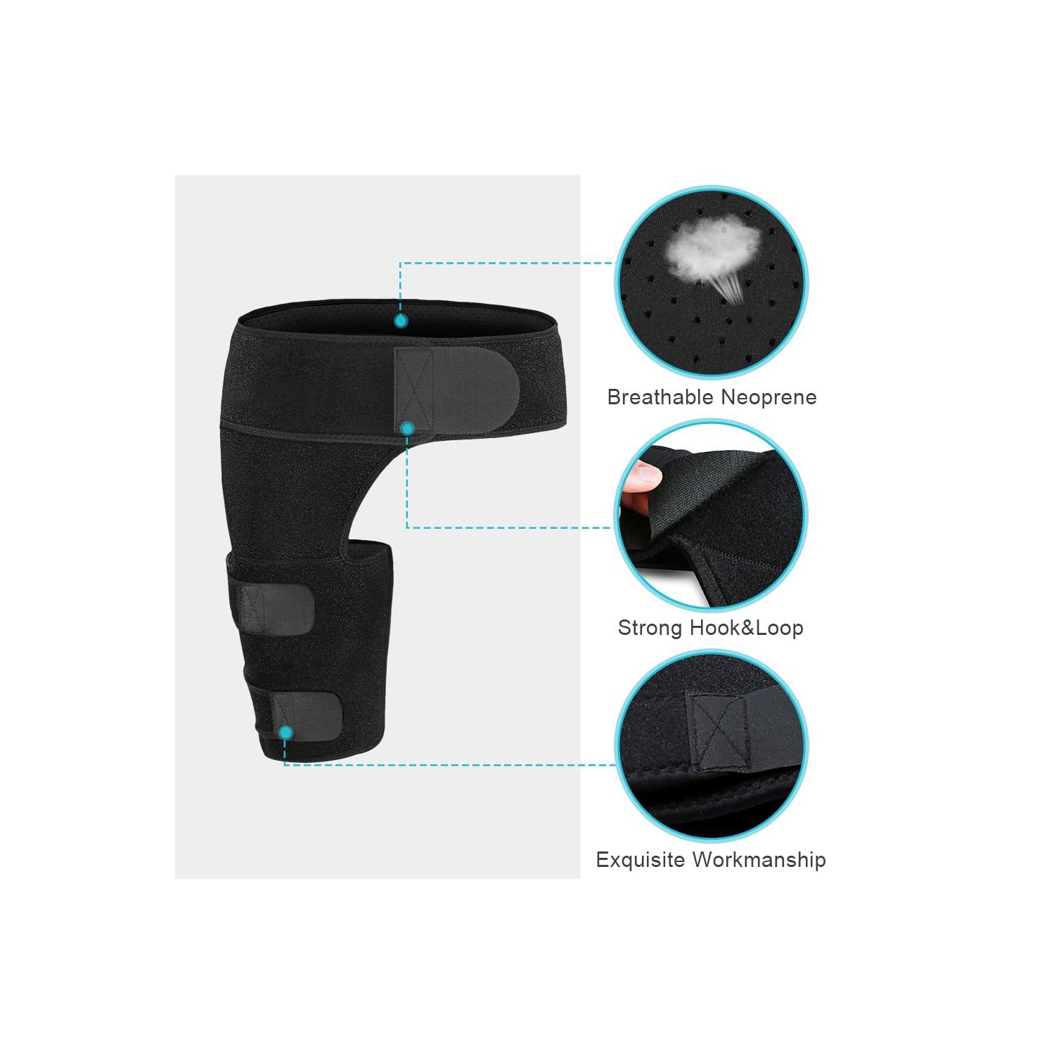 Hip Brace,Sciatica Pain Relief Device,Hip Brace for Women Men,Hips Pain Relief,Thigh Compression Sleeve,Braces for Sciatic Nerve Groin Thigh Hamstring