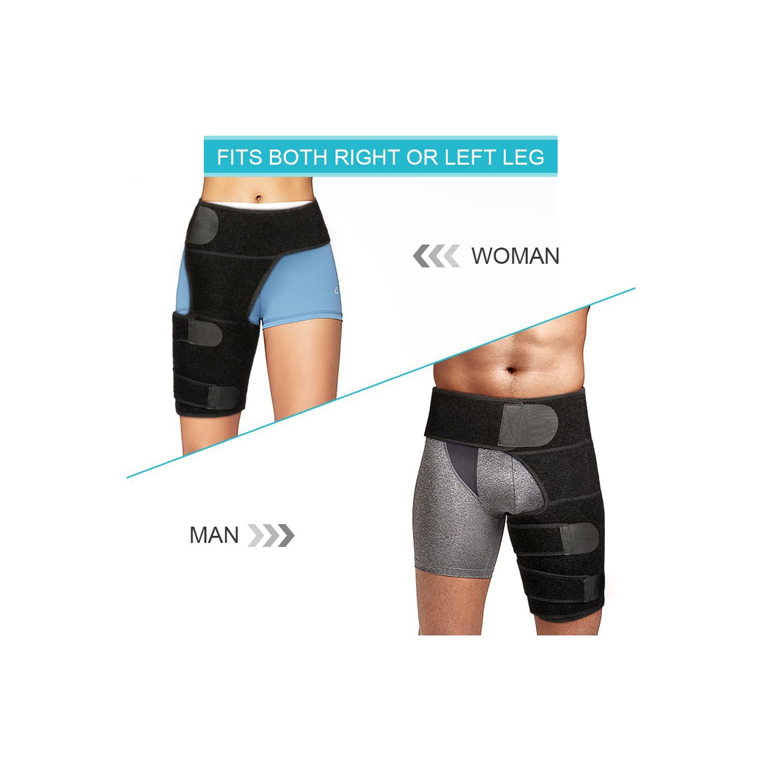 Hip Brace,Sciatica Pain Relief Device,Hip Brace for Women Men,Hips Pain Relief,Thigh Compression Sleeve,Braces for Sciatic Nerve Groin Thigh Hamstring