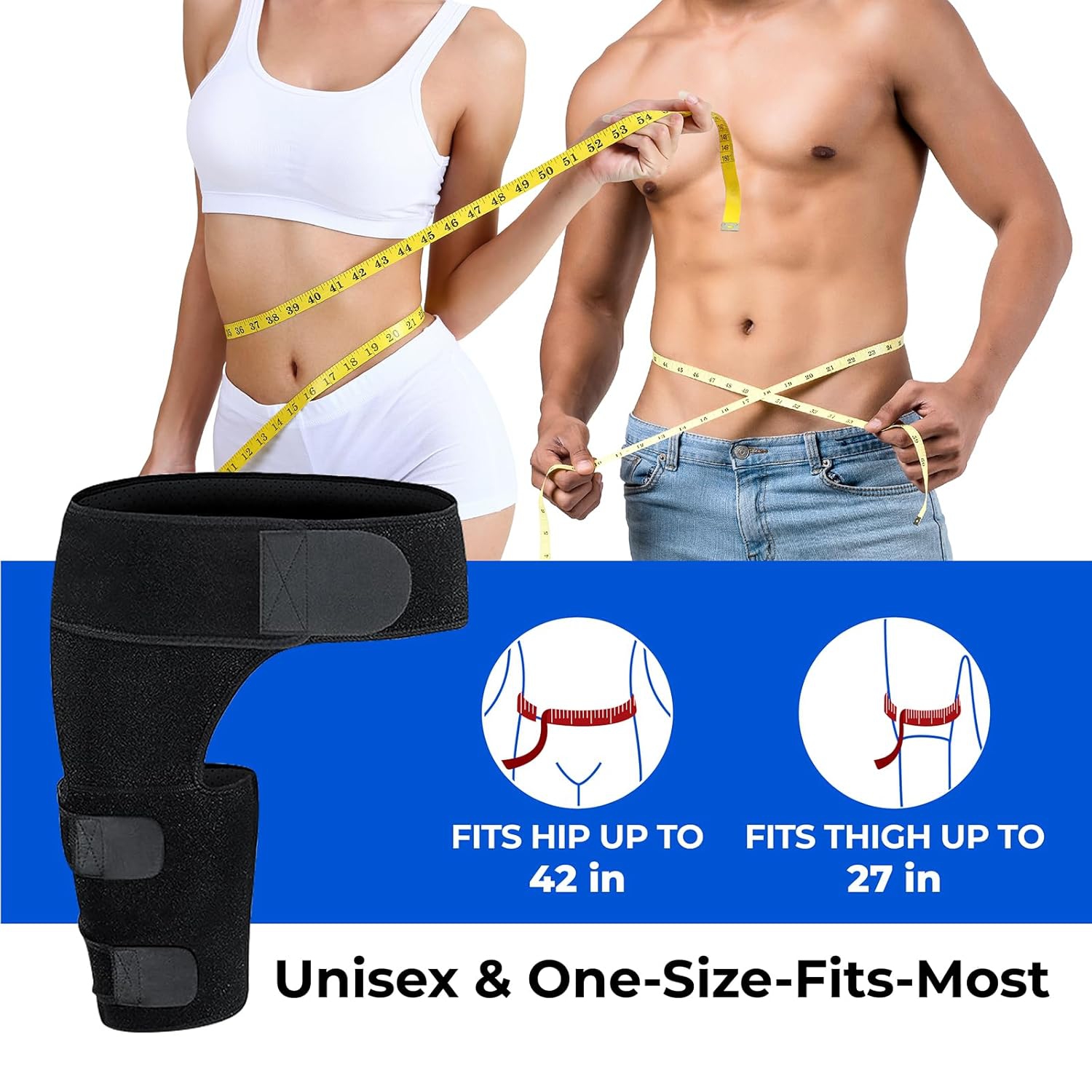 Hip Brace,Sciatica Pain Relief Device,Hip Brace for Women Men,Hips Pain Relief,Thigh Compression Sleeve,Braces for Sciatic Nerve Groin Thigh Hamstring