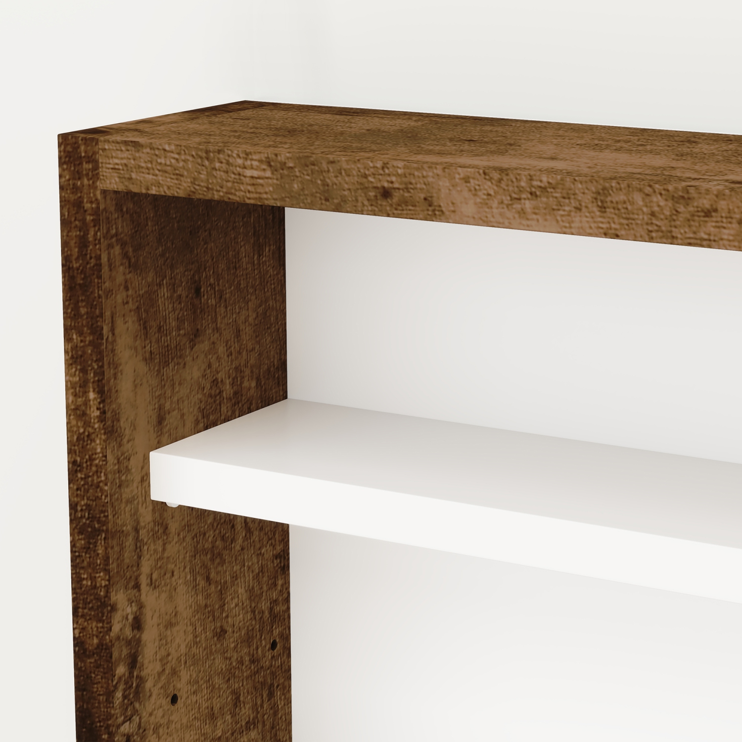 HOMCOM – Armoire murale à 5 tablettes Storey, présentoir en verre à liqueur, armoire vitrée avec 2 portes en verre et 4 tablettes réglables, brun