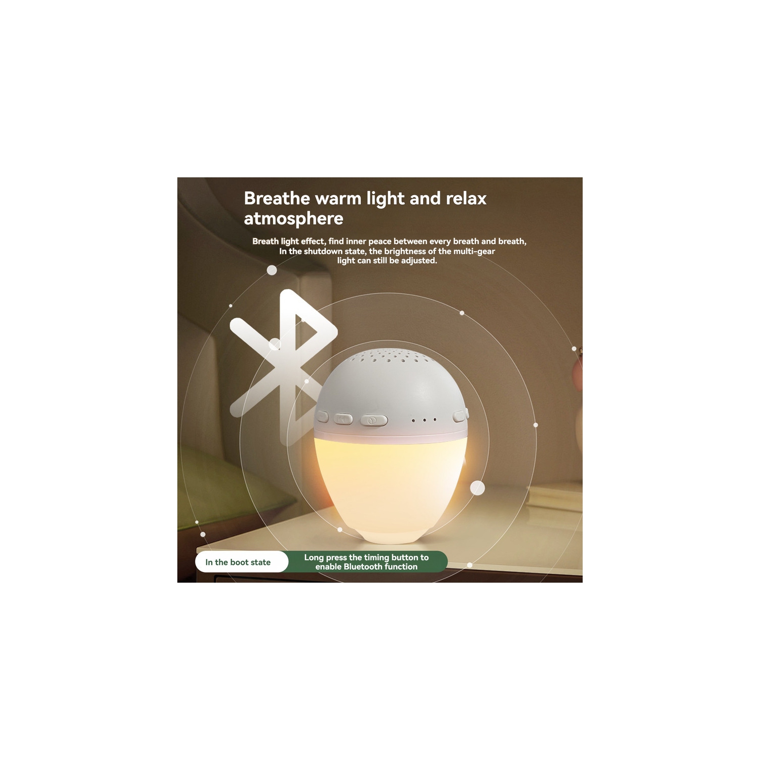 Portable white noise sleep aid: 26 soothing sound sources + infinite dimming breathing light, 90-minute timer, ultra-long battery life of 8 hours
