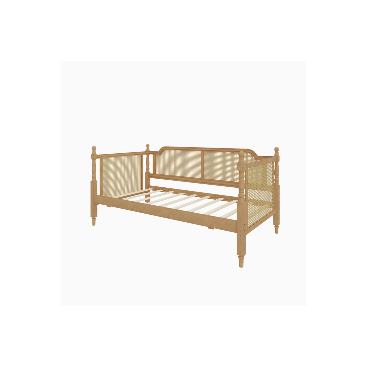 Kepooman Traditional Style Rattan Twin Size Daybed with Twin Size Trundle - Antique Walnut