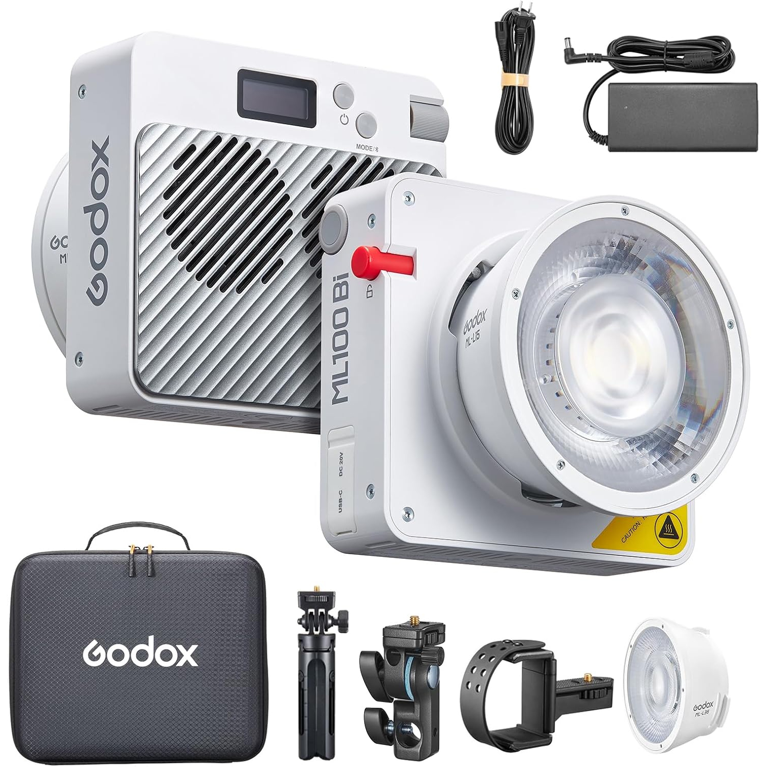 Boîte ouverte - Trousse d'éclairage vidéo Pocket LED ML100Bi de Godox; Lampe d'appoint bicolore pour photographie 120&nbsp;W