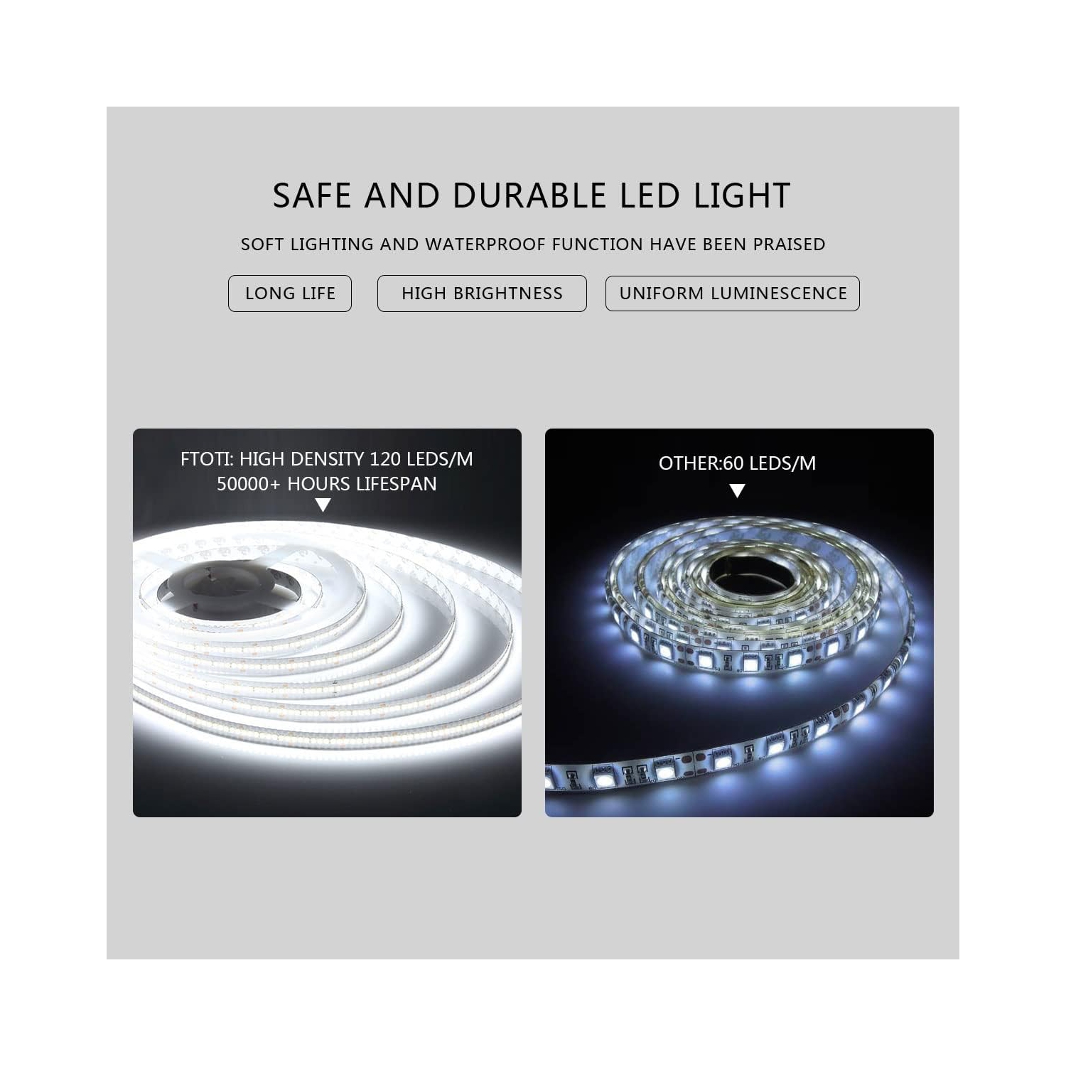 Whirlwell – Miroir de salle de bain LED, 48 x 36&nbsp;po, lumières larges, bouton tactile, intensité réglable, antibuée, Montage vertical/horizontal