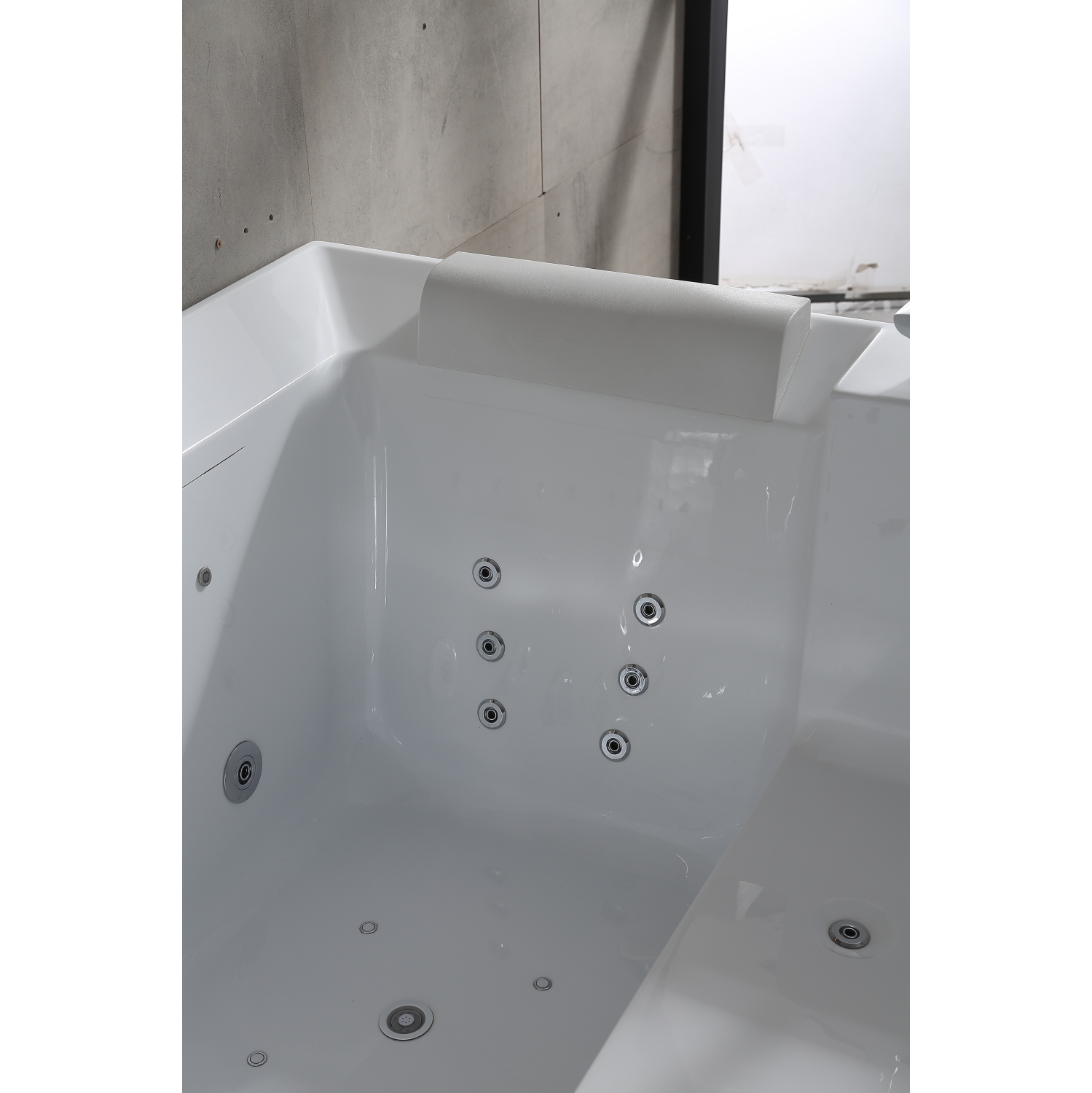Whirlwell – Baignoire de massage combinée pour 2&nbsp;personnes HIGH-END, 71 x 53&nbsp;po, avec drain central, radiateur