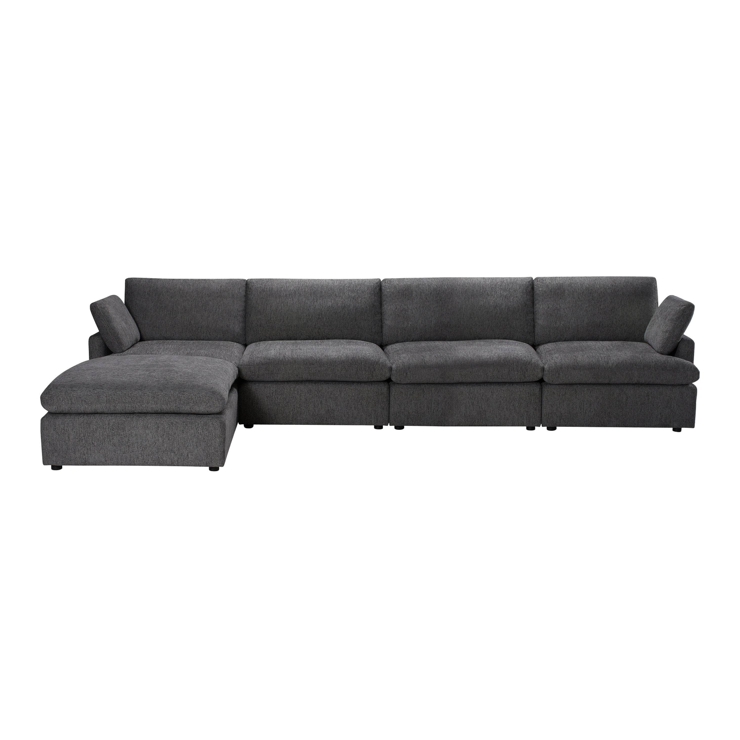 Urban Cali Long Beach Large Modular Sectional Sofa with Ottoman