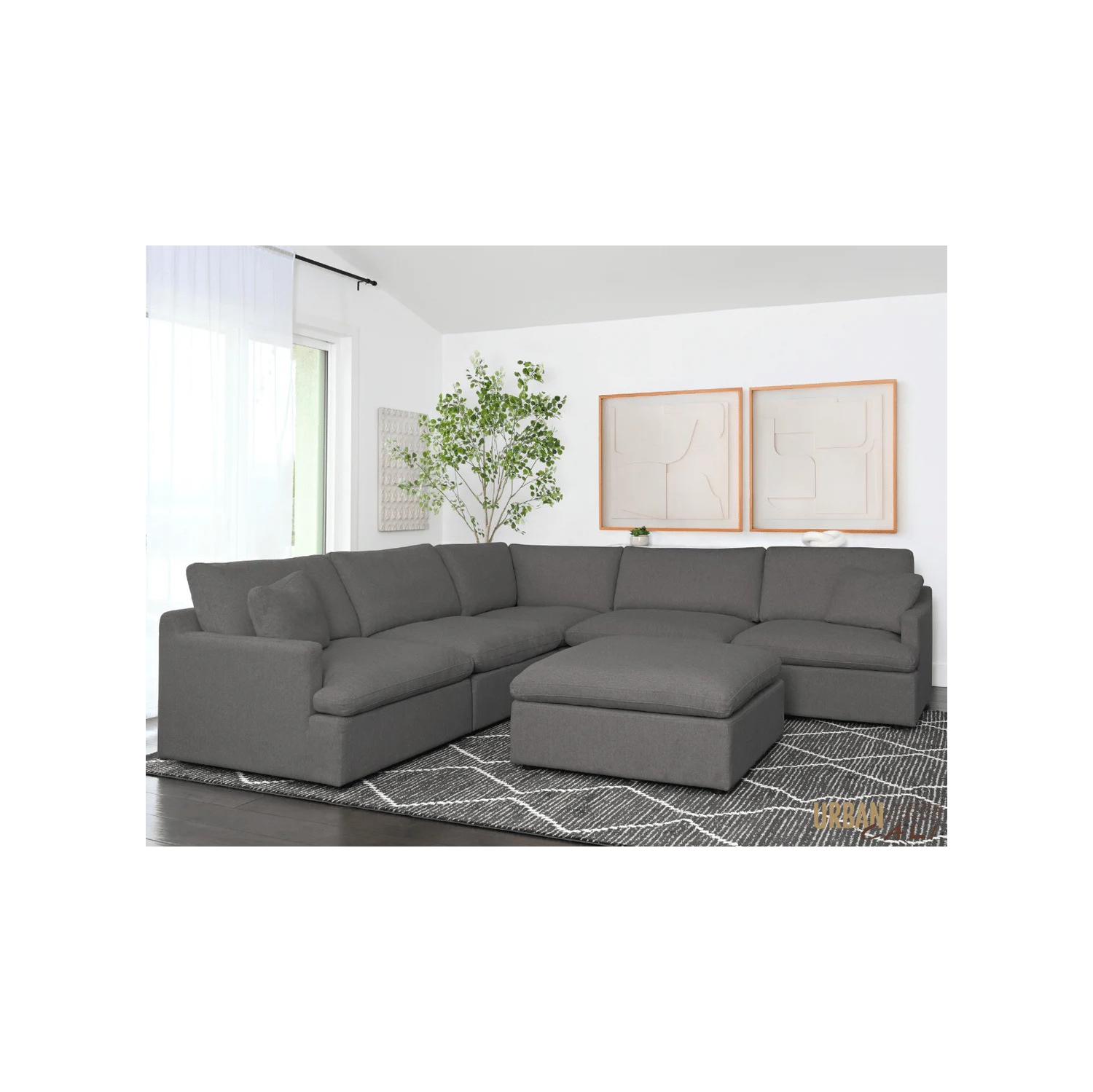 Sofa modulaire en coin Long Beach d'Urban Cali avec pouf