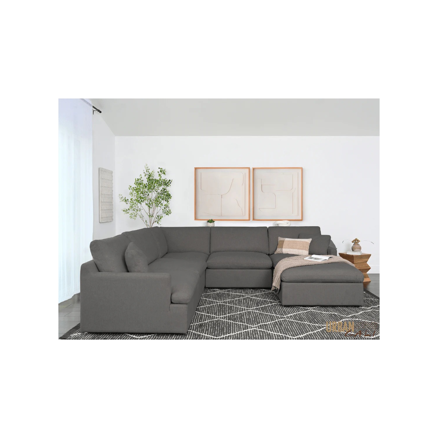 Sofa modulaire en coin Long Beach d'Urban Cali avec pouf