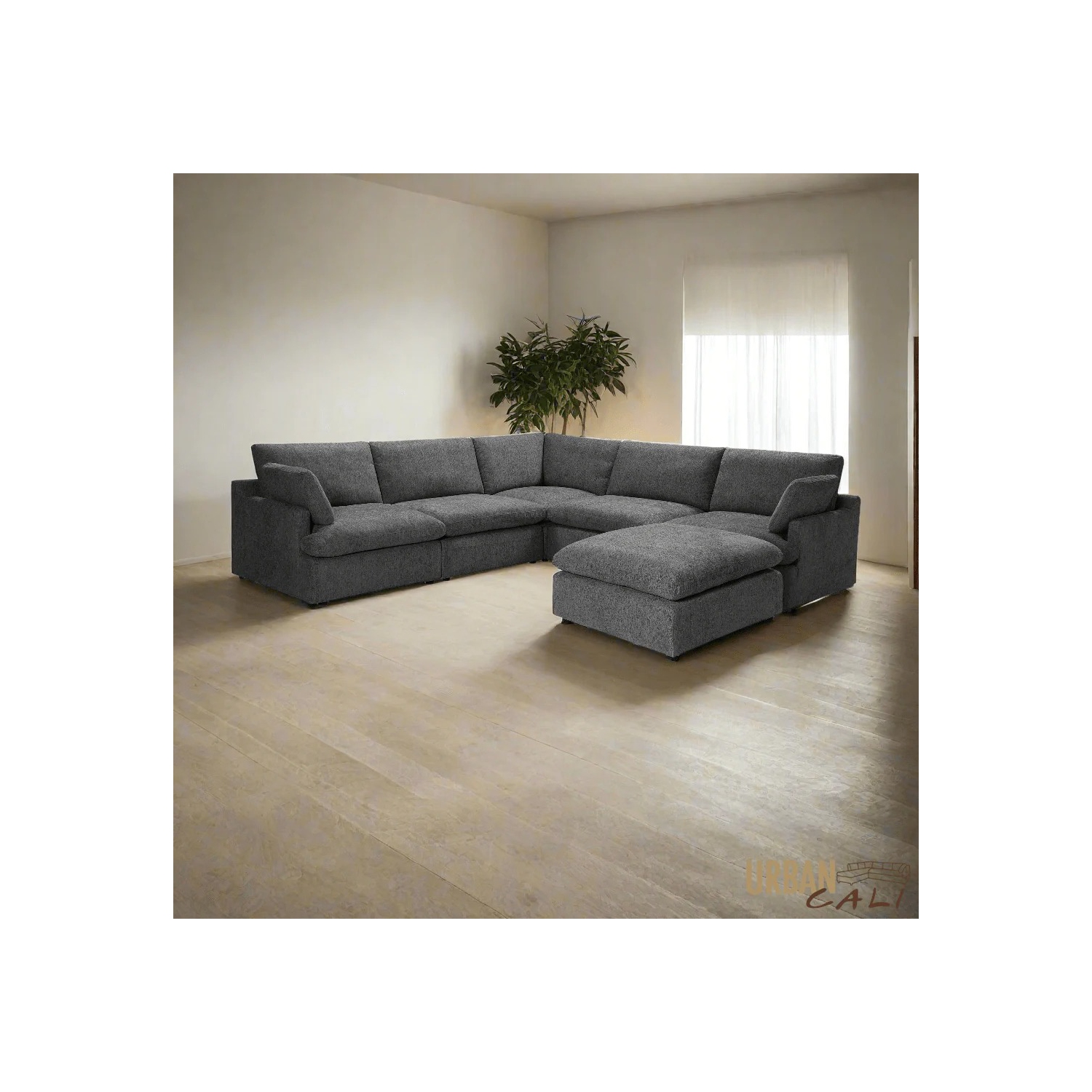 Sofa modulaire en coin Long Beach d'Urban Cali avec pouf