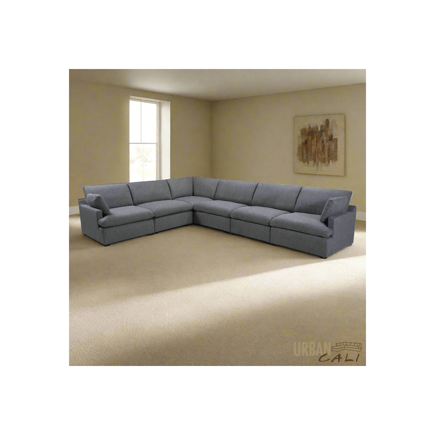 Urban Cali Long Beach Large Modular L-Shaped Sectional Sofa