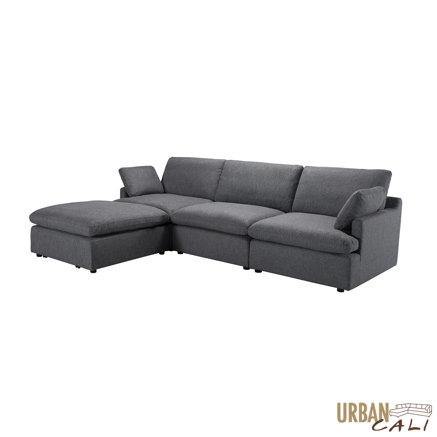 Urban Cali Long Beach Medium Modular Sectional Sofa with Ottoman