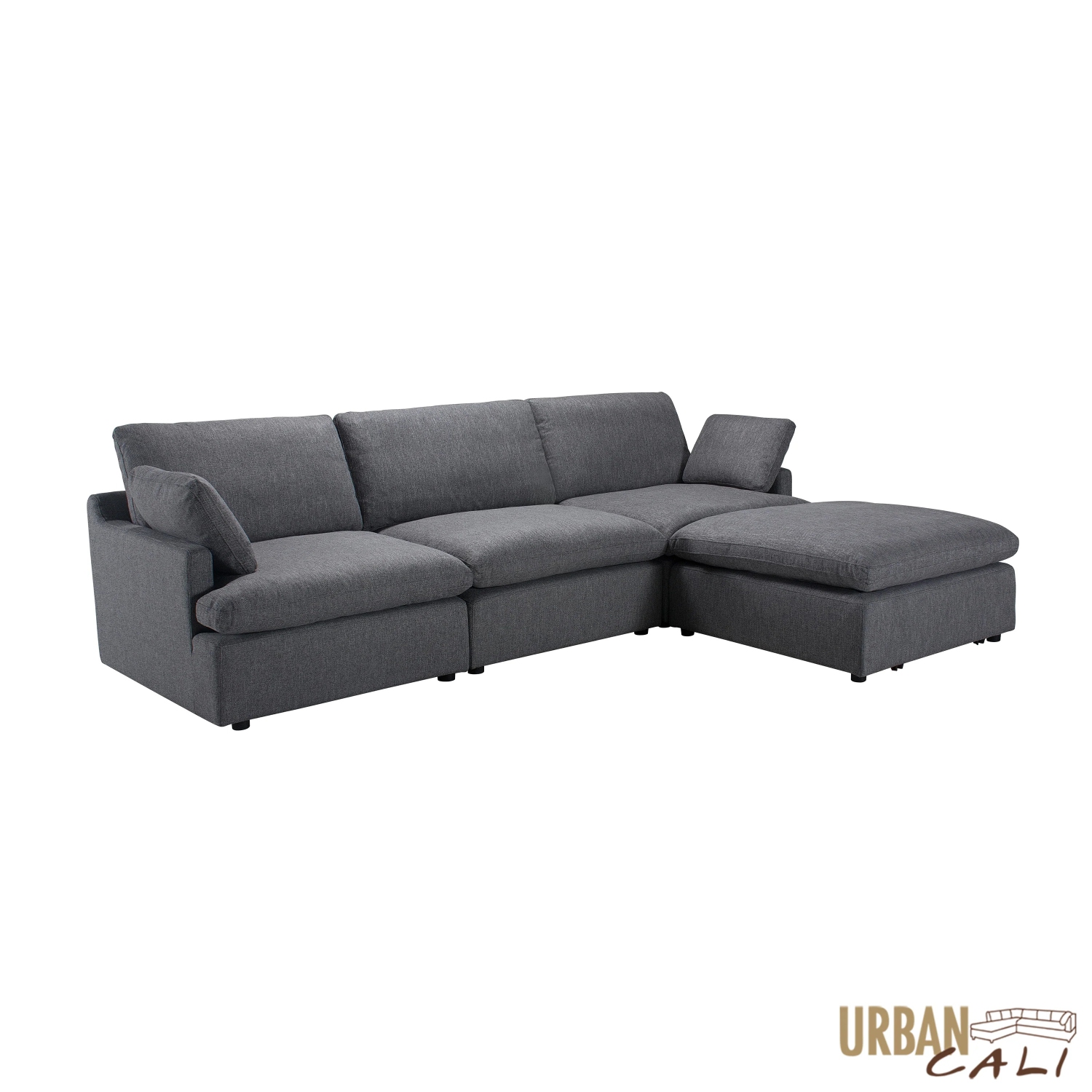 Urban Cali Long Beach Medium Modular Sectional Sofa with Ottoman