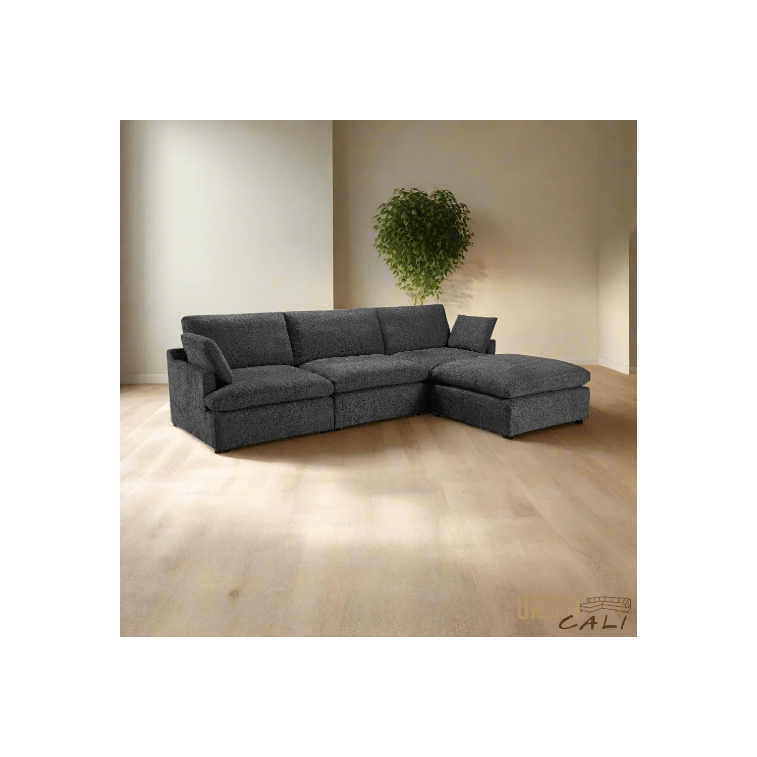 Urban Cali Long Beach Medium Modular Sectional Sofa with Ottoman