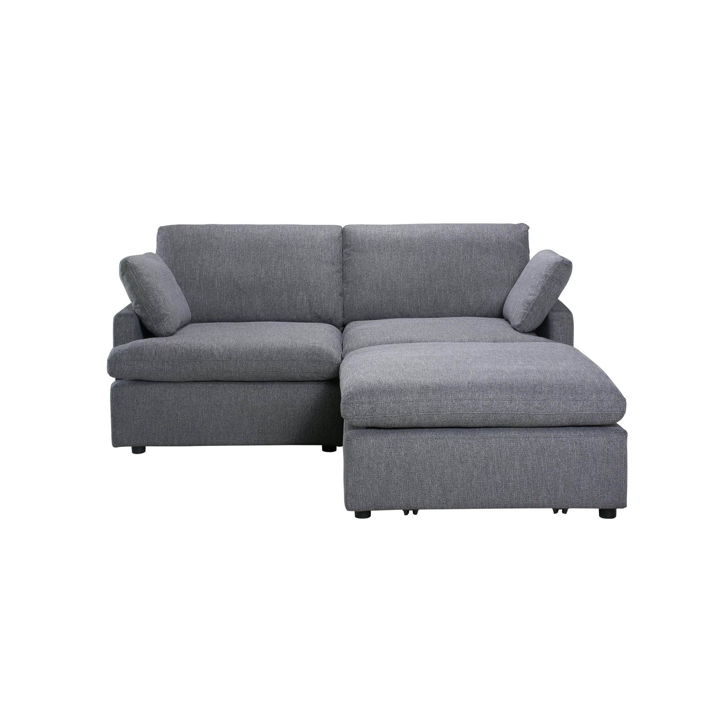 Urban Cali Long Beach Small Modular Sectional Sofa with Ottoman