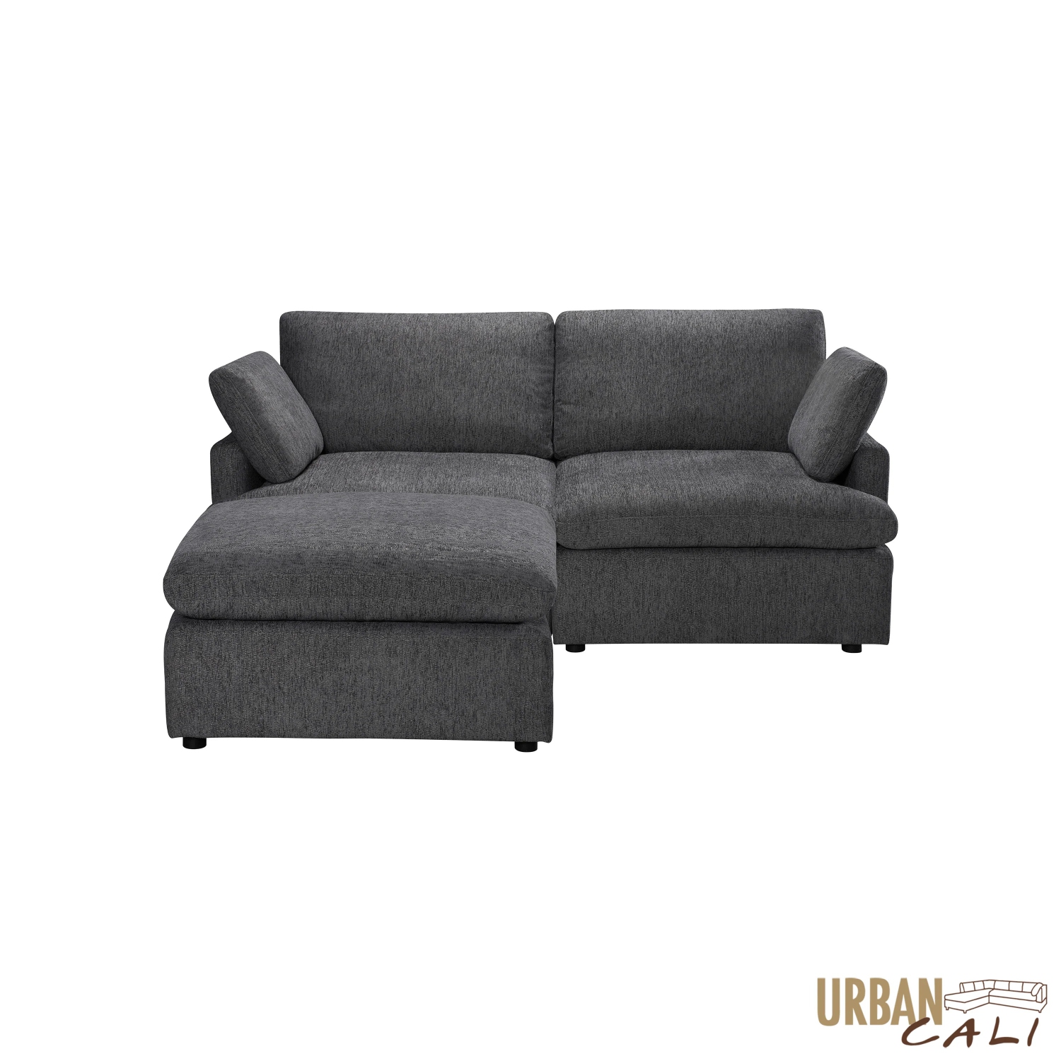 Urban Cali Long Beach Small Modular Sectional Sofa with Ottoman