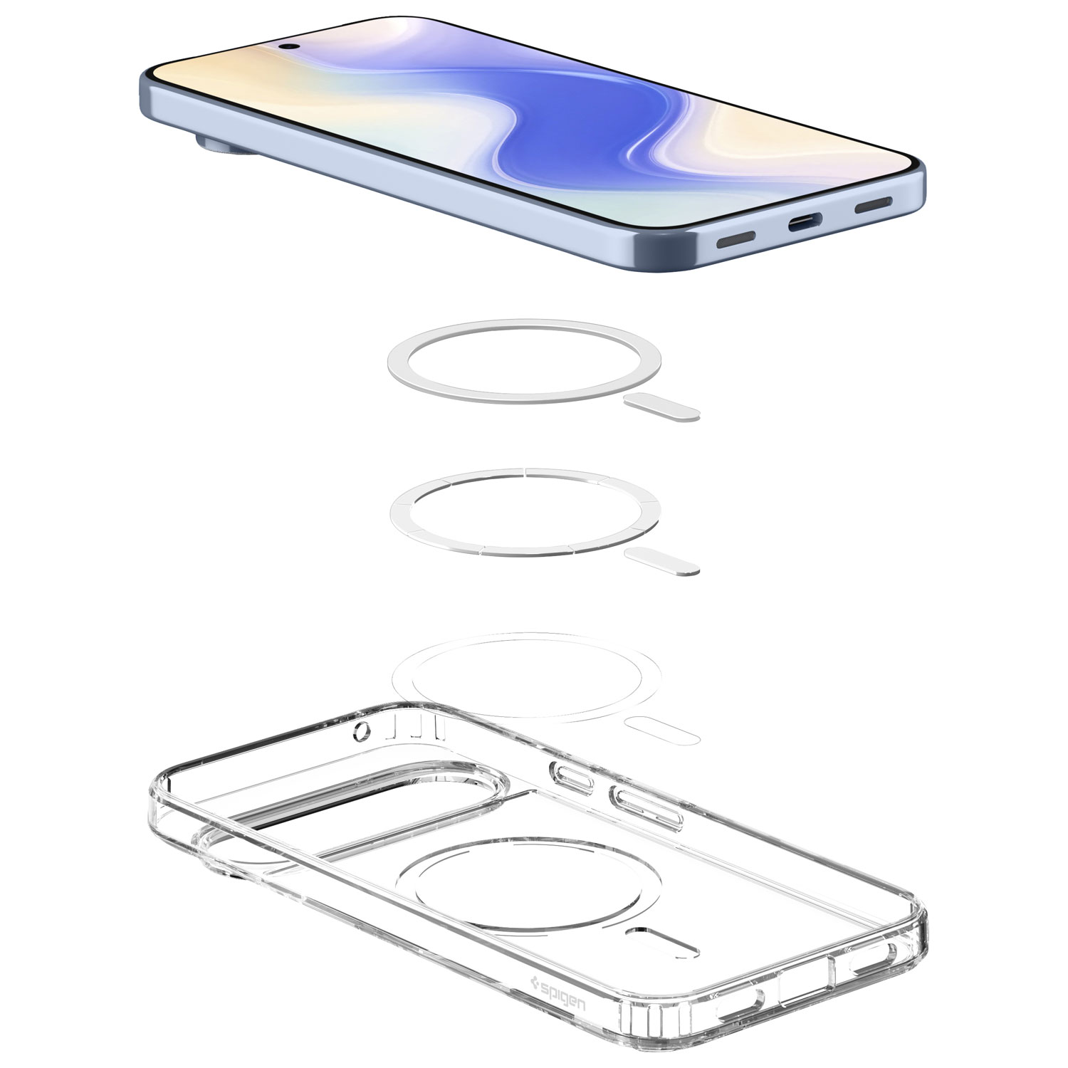 Spigen Crystal Flex Fitted Hard Shell Case with Magnet for Pixel 10 Pro XL - Crystal Clear