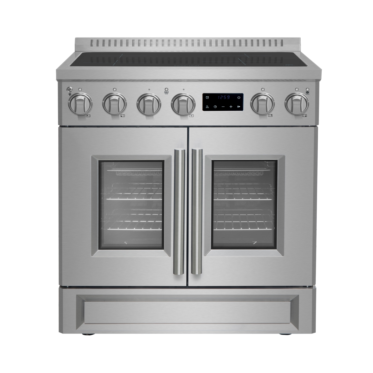 Forno Torino – Cuisinière à induction à deux portes de 30&nbsp;po avec friteuse à air chaud et four à convection véritable