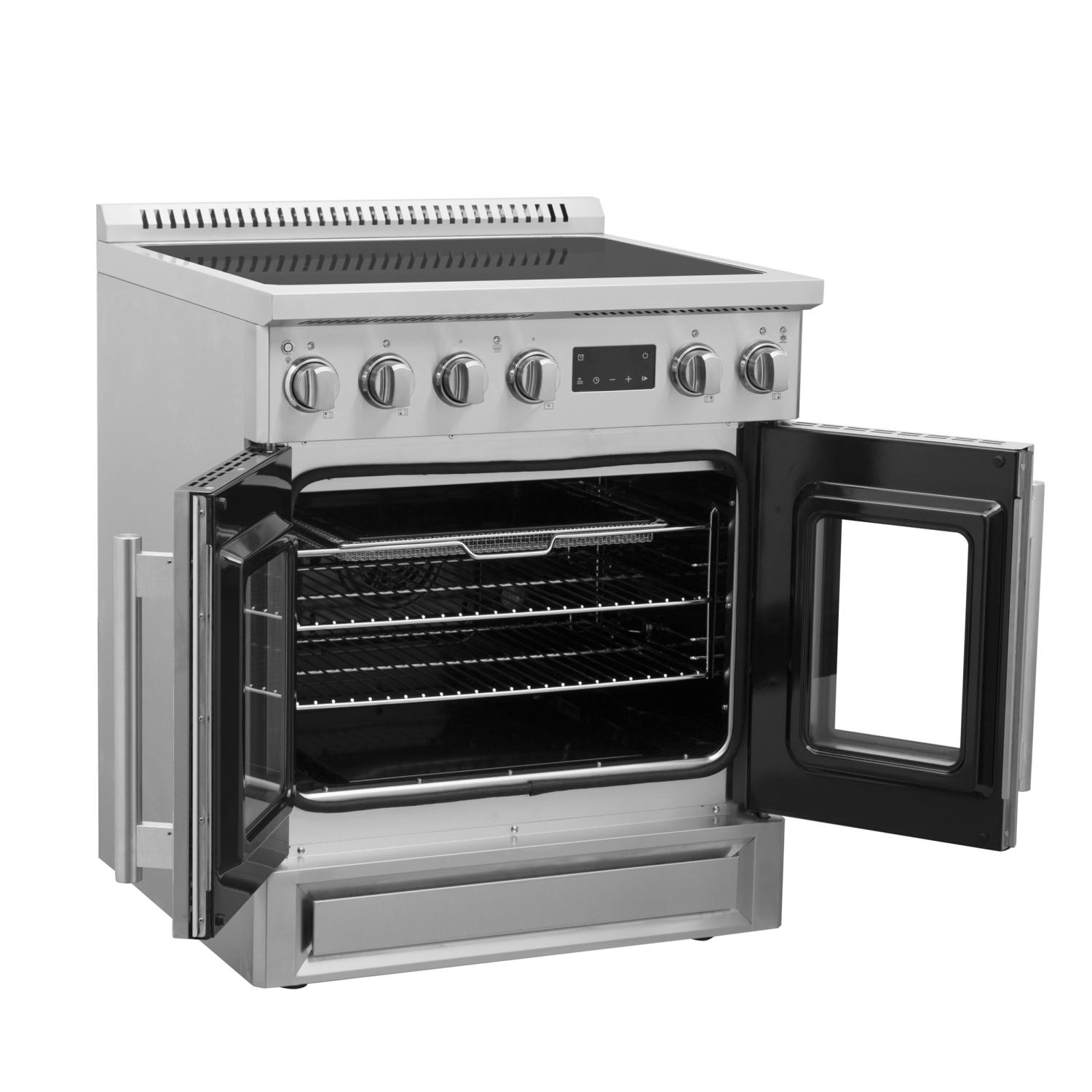 Forno Torino – Cuisinière à induction à deux portes de 30 po avec friteuse à air chaud et four à convection véritable