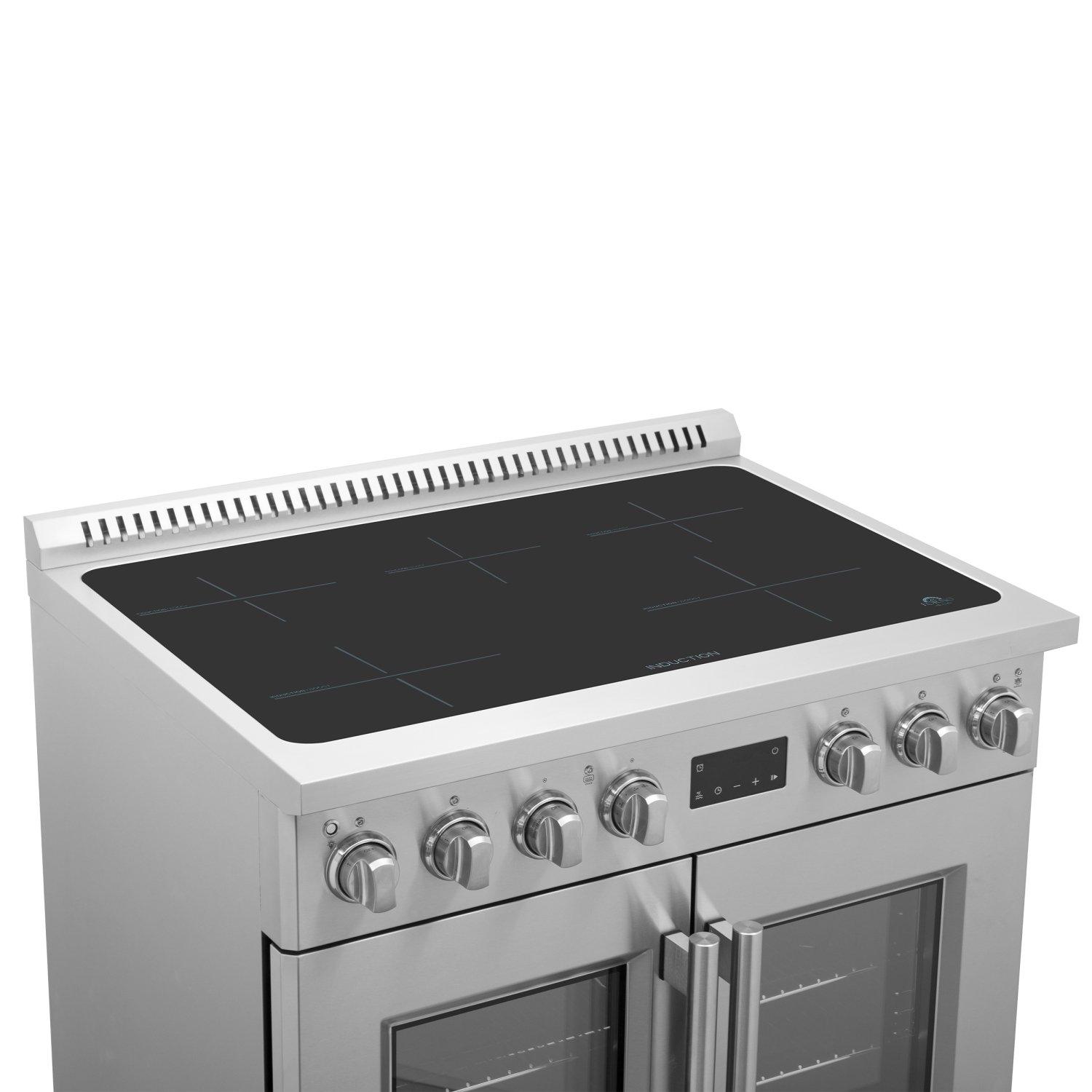 Forno Torino 36 Inch French Door Induction Range with Air Fryer and True Convection Oven