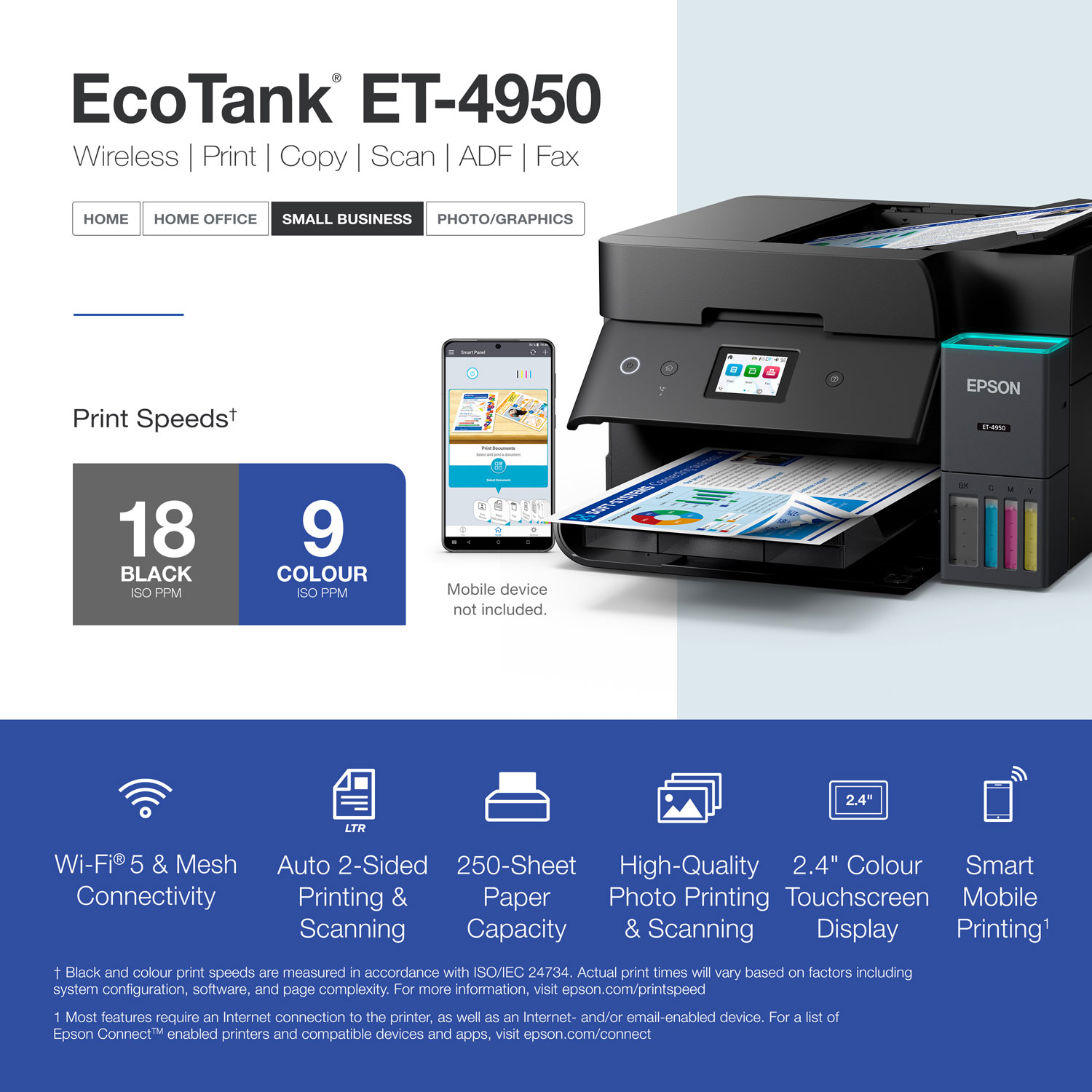 Imprimante à jet d'encre tout-en-un sans fil Supertank EcoTank ET-4950 d'Epson - Noir - Exclusivité Best Buy