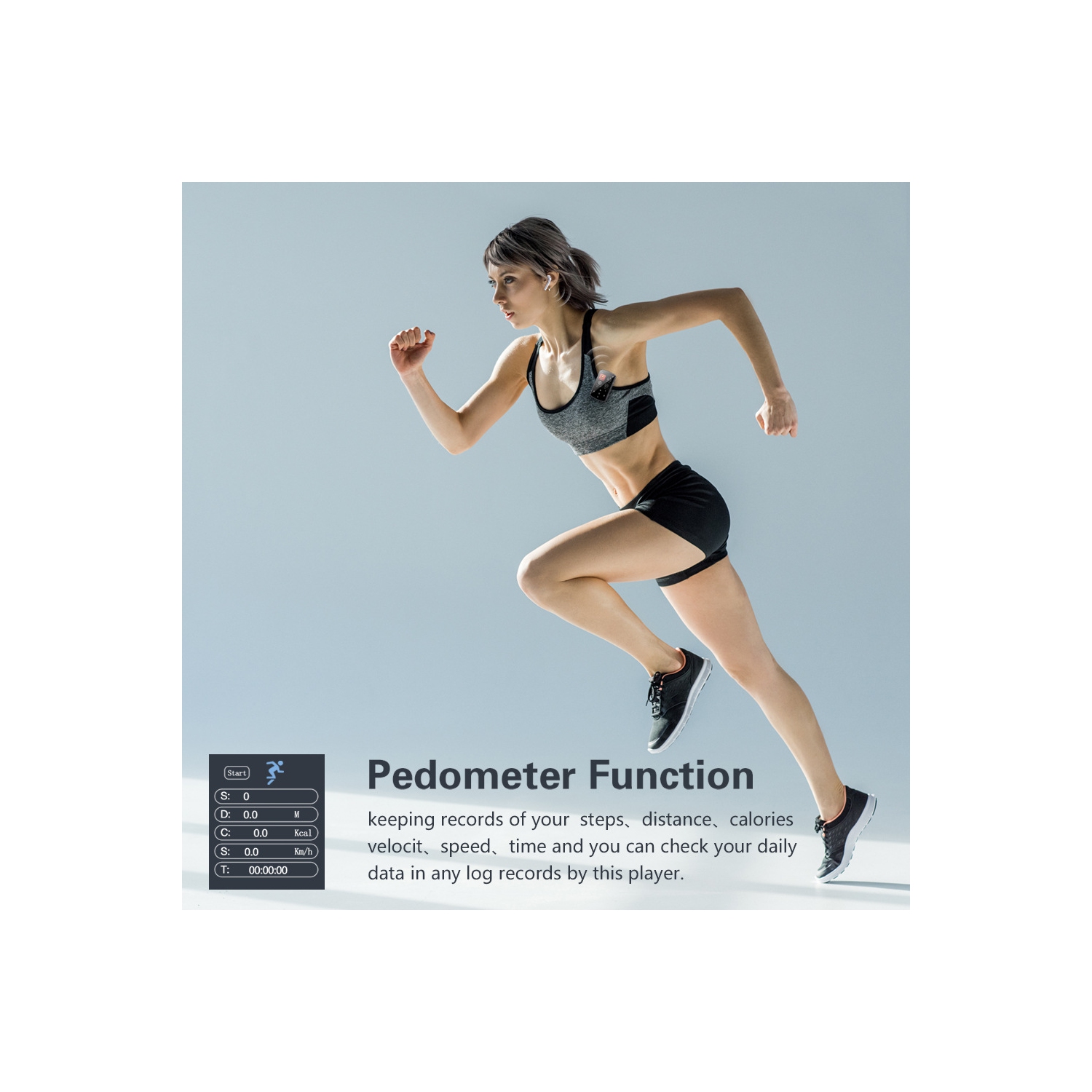 Lecteur MP3 Son haute fidélité sans perte 32 Go Enregistreur vocal Bluetooth Clip Radio FM